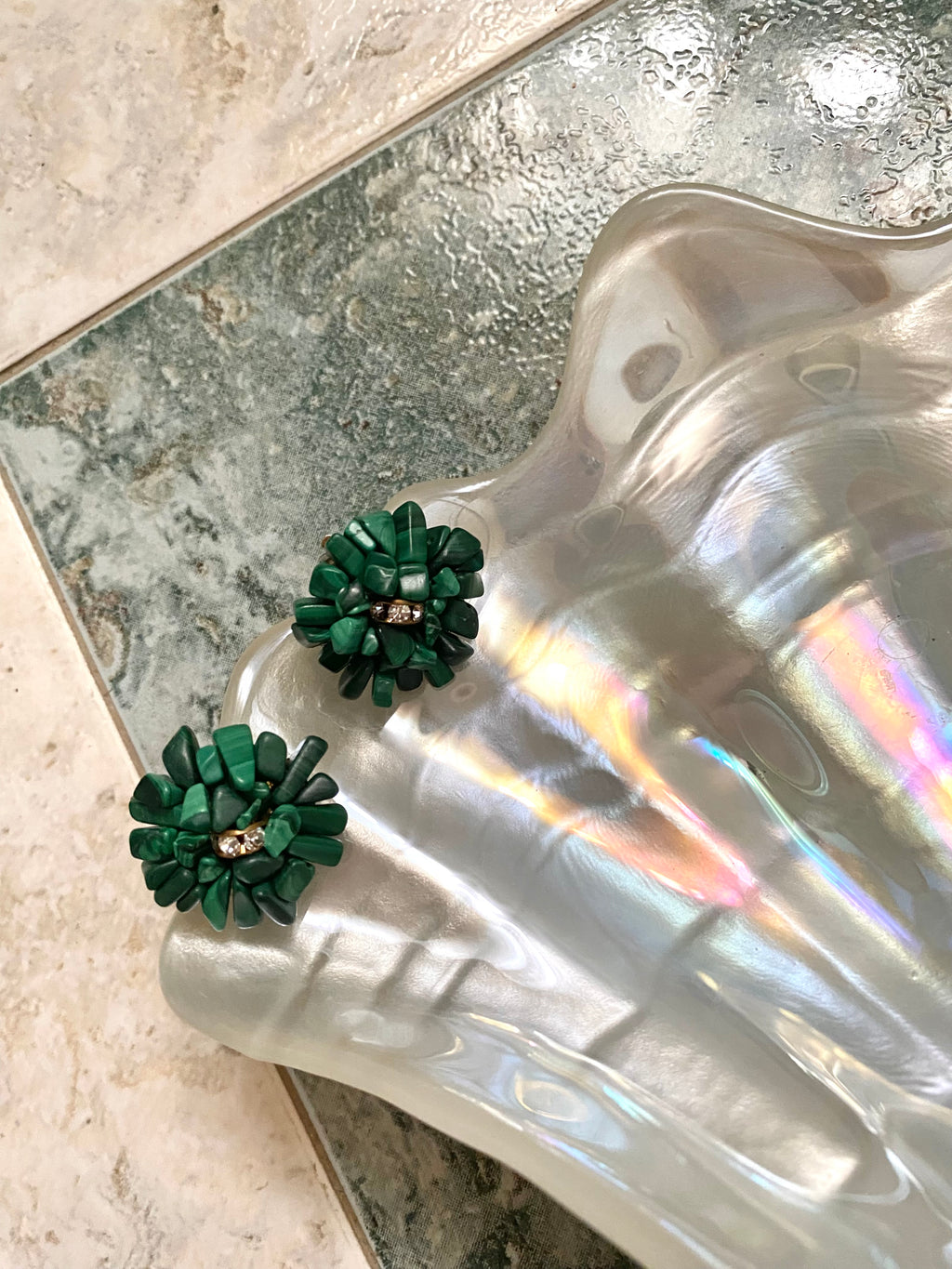 Boucles d'oreilles EMERALD en pierres véritables