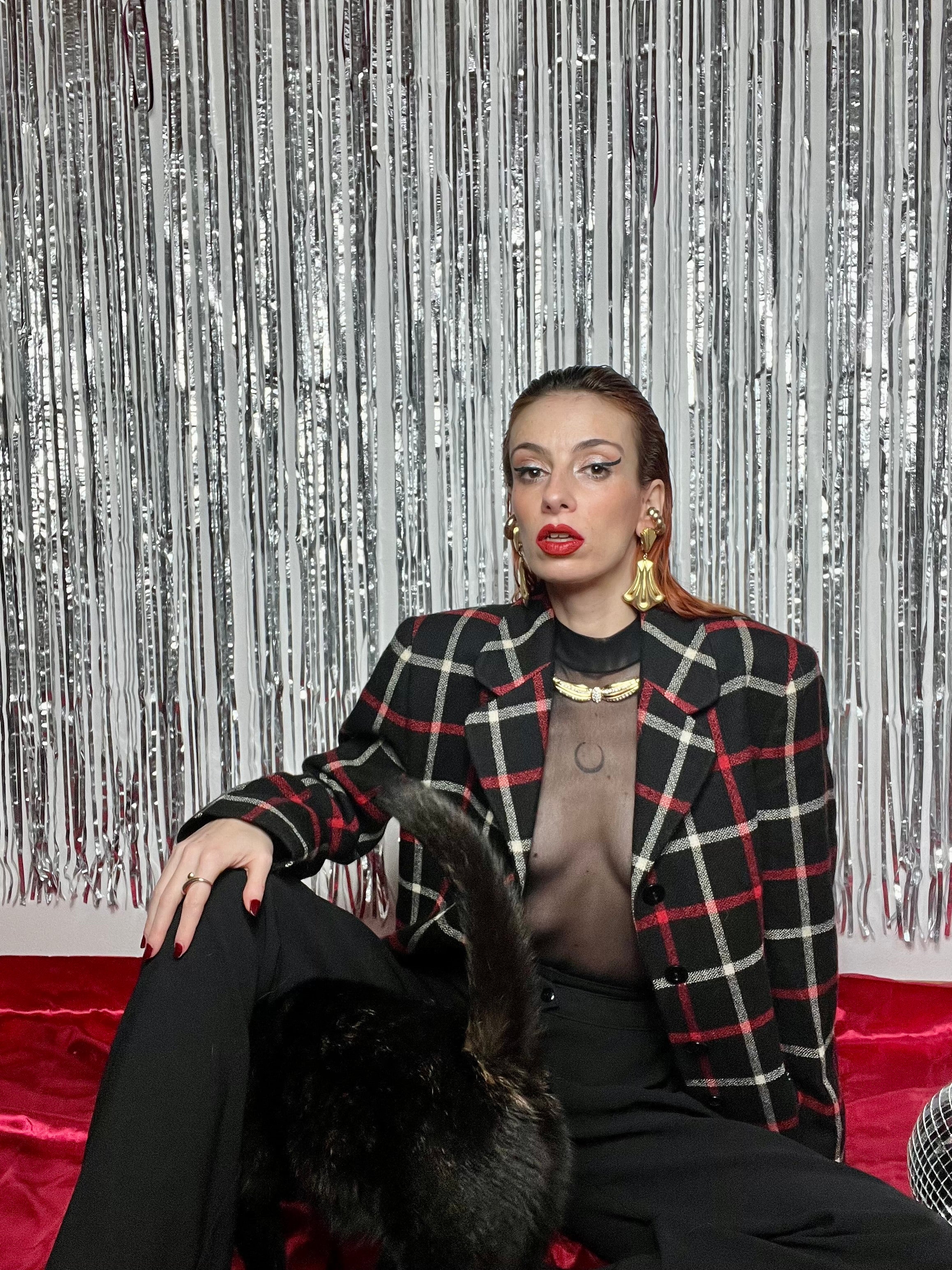 Blazer tartan in lana