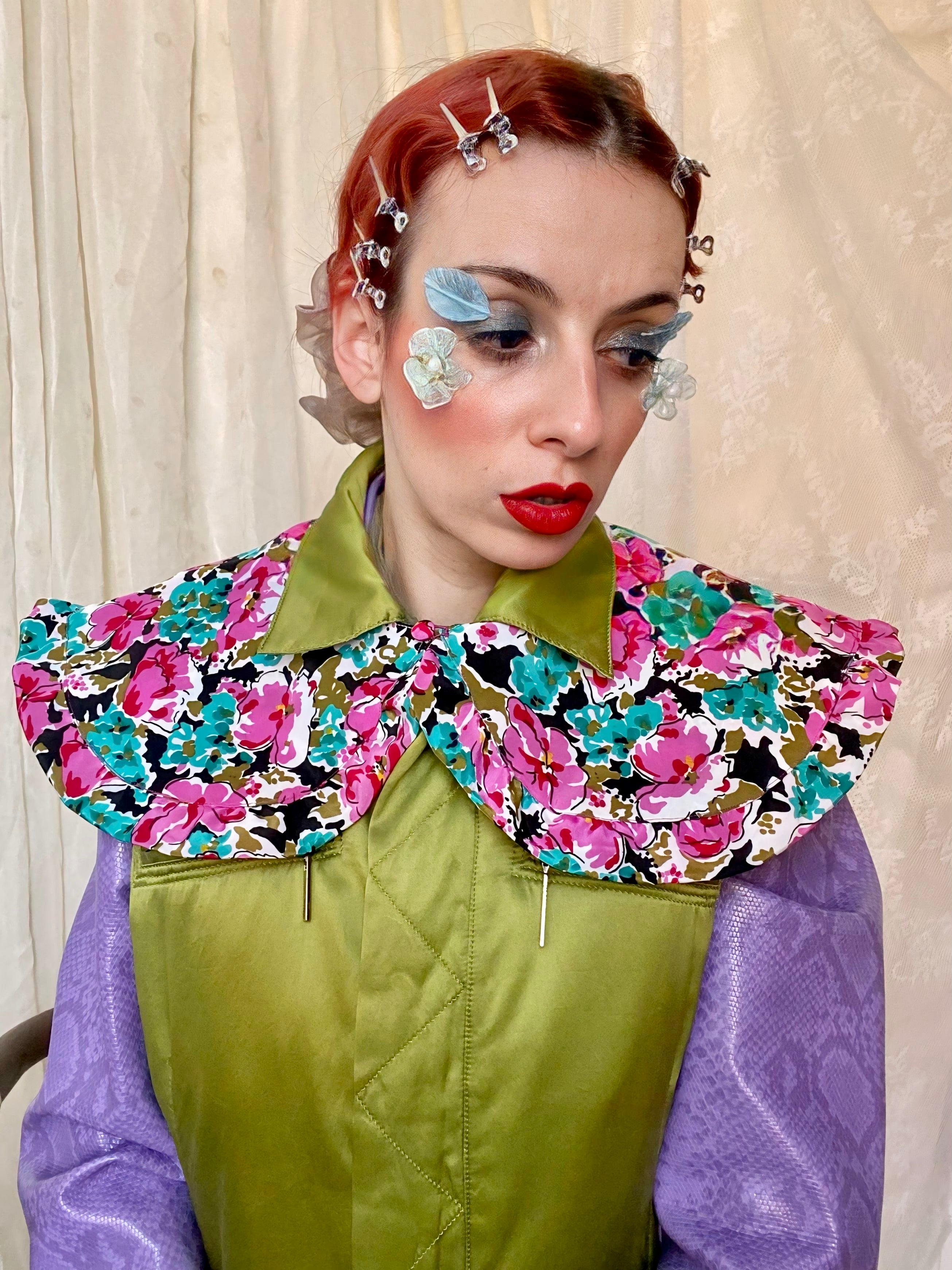 Maxi colletto Peter Pan floreale