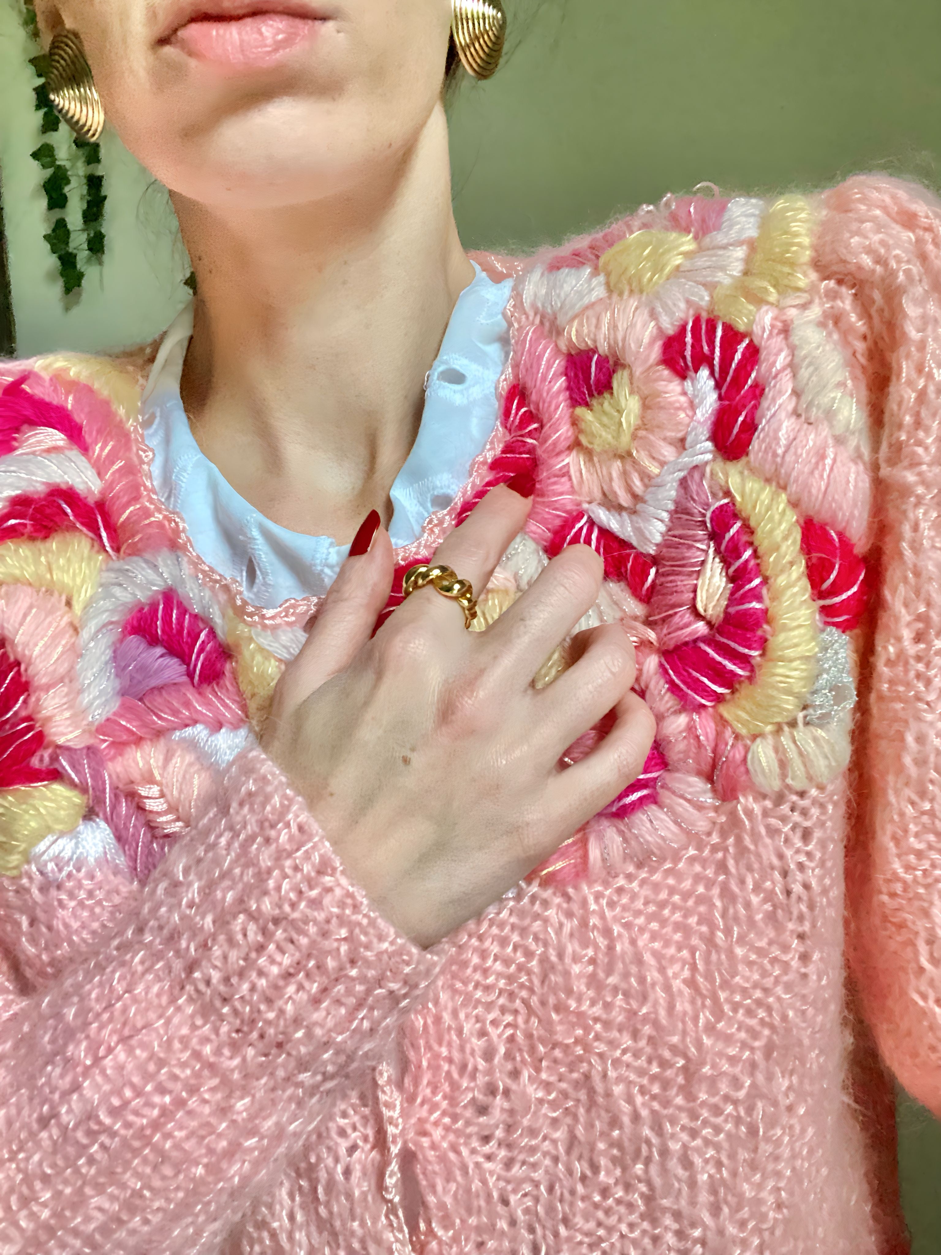 Handmade crochet cardigan from a doll