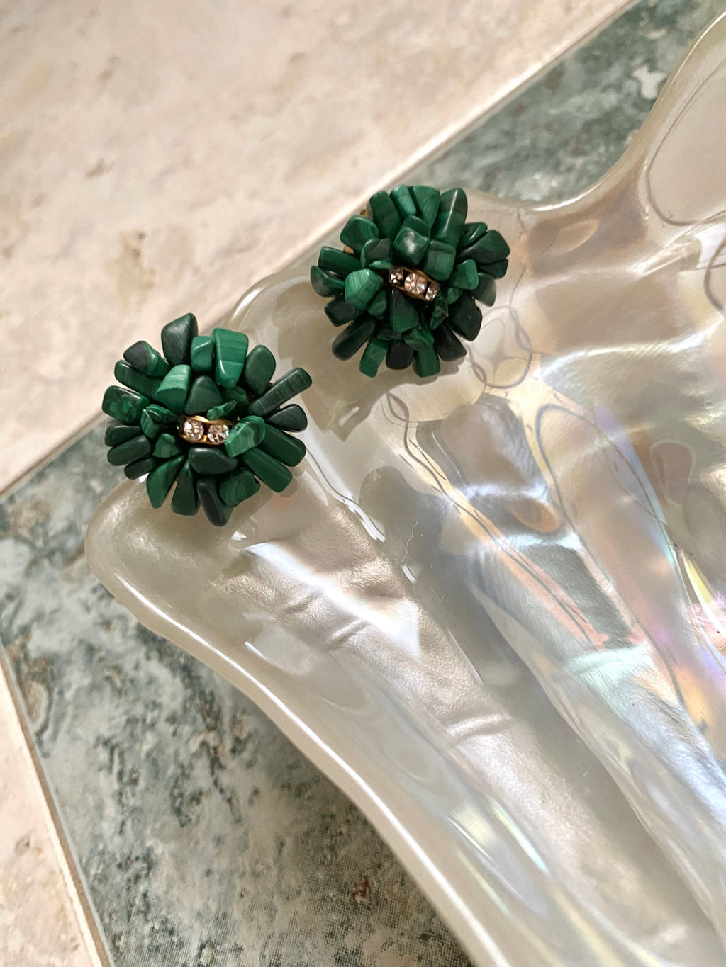Boucles d'oreilles EMERALD en pierres véritables