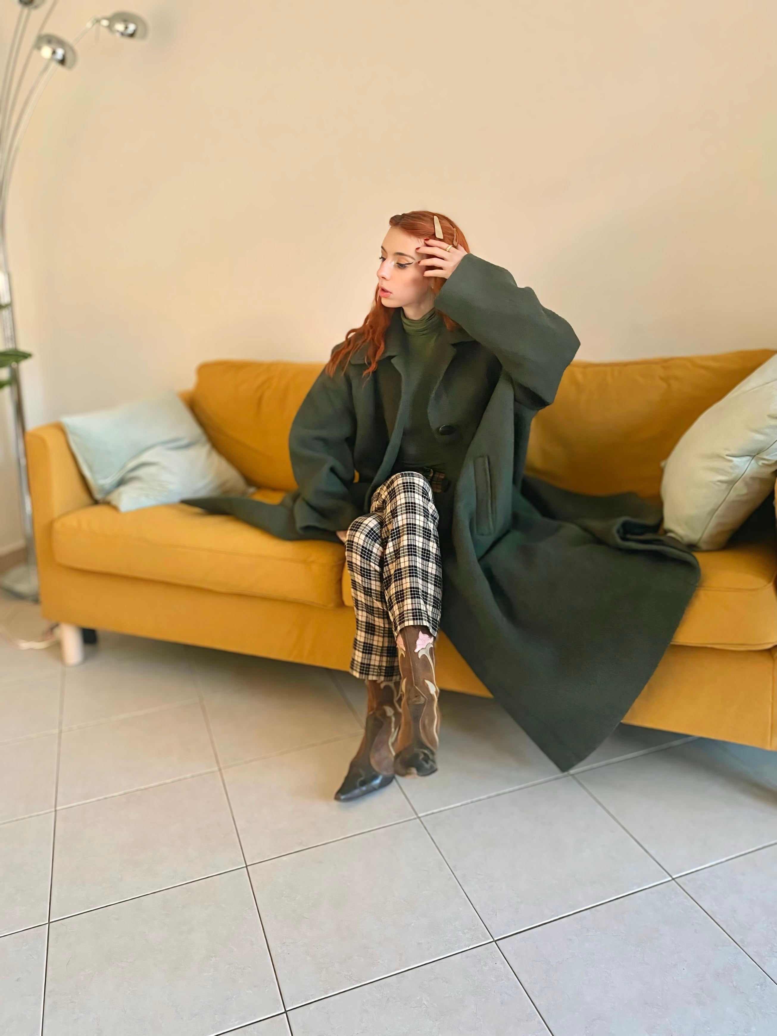 Oversized olive coat