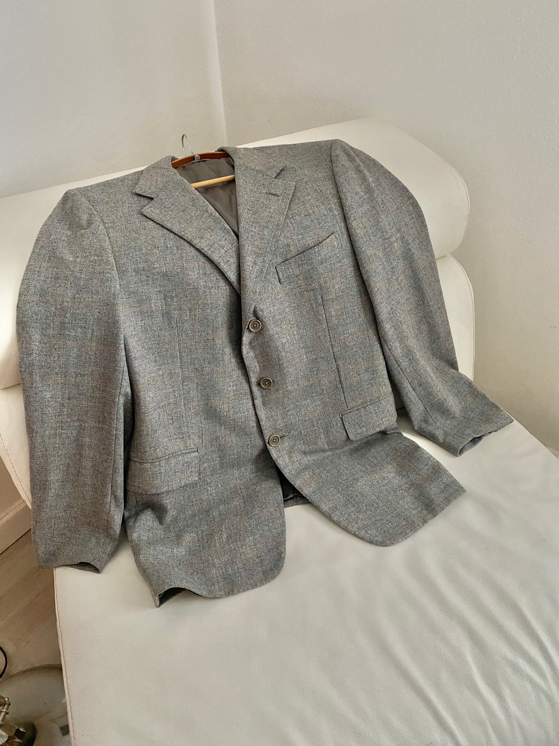 Blazer boxy grigio cenere monopetto