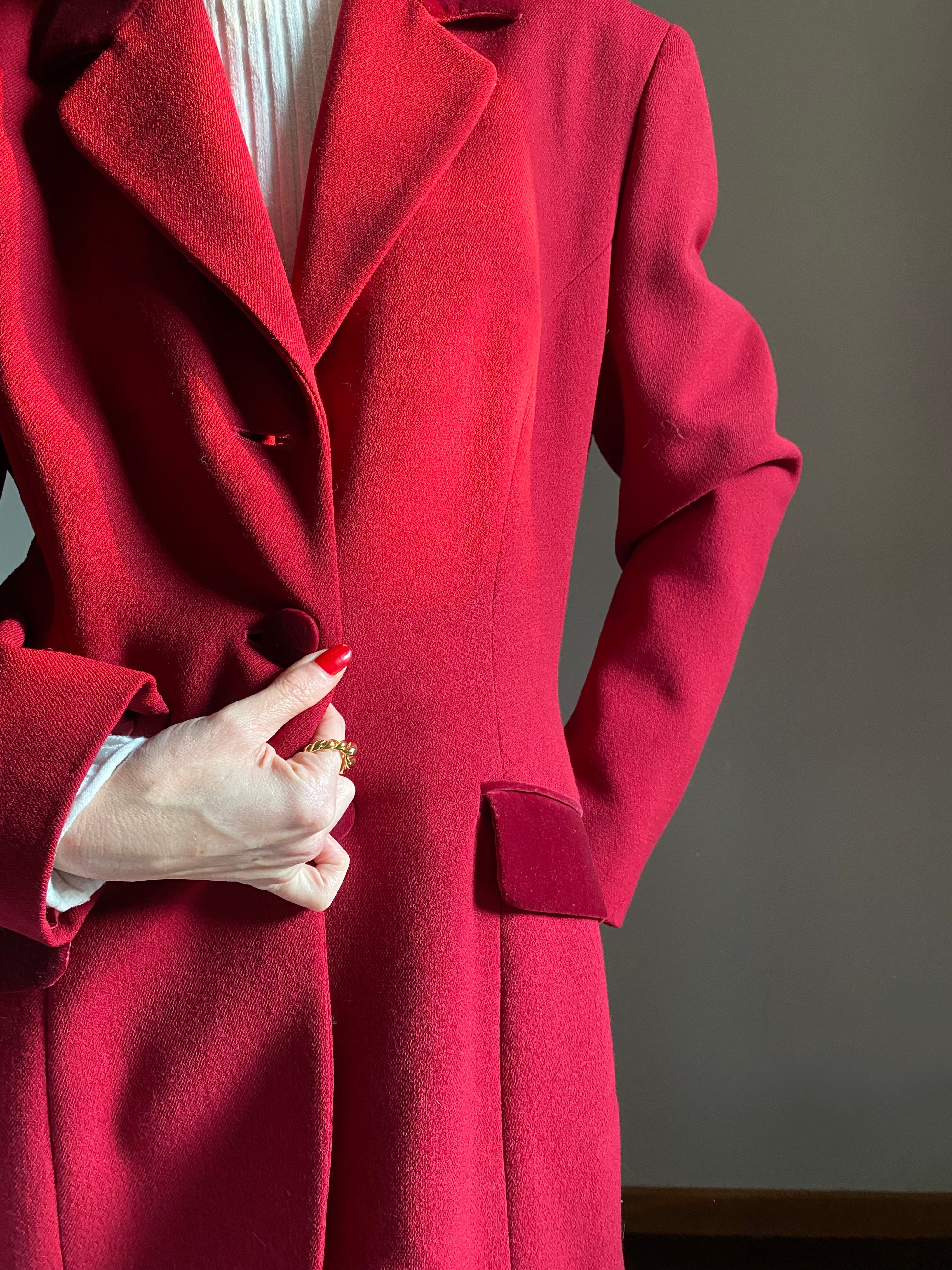 Blazer con dettagli in velluto monopetto