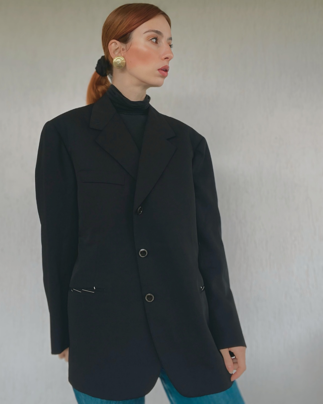 Blazer sartoriale monopetto revers punta di lancia