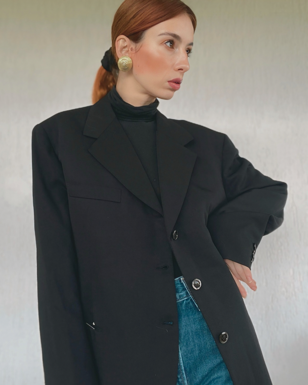 Blazer sartoriale monopetto revers punta di lancia