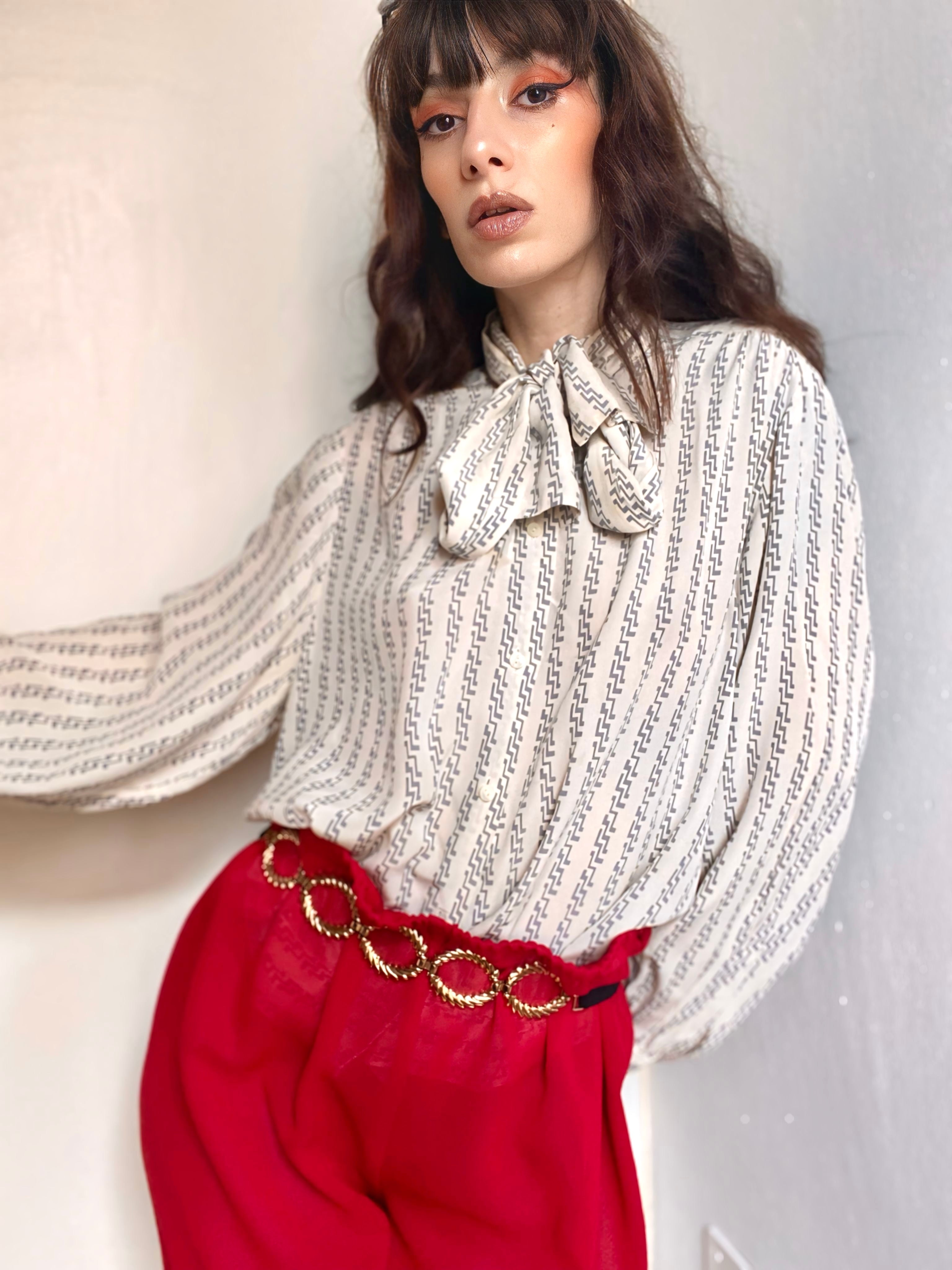 Camicia jabot sartoriale anni settanta