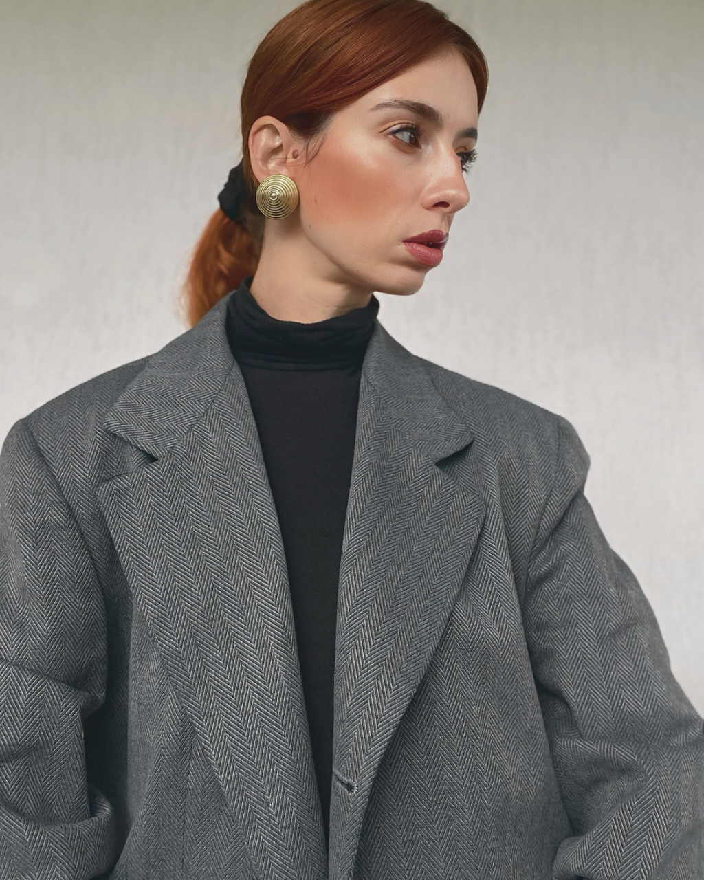 Blazer boxy monopetto grigio scuro lavorazione zig zag