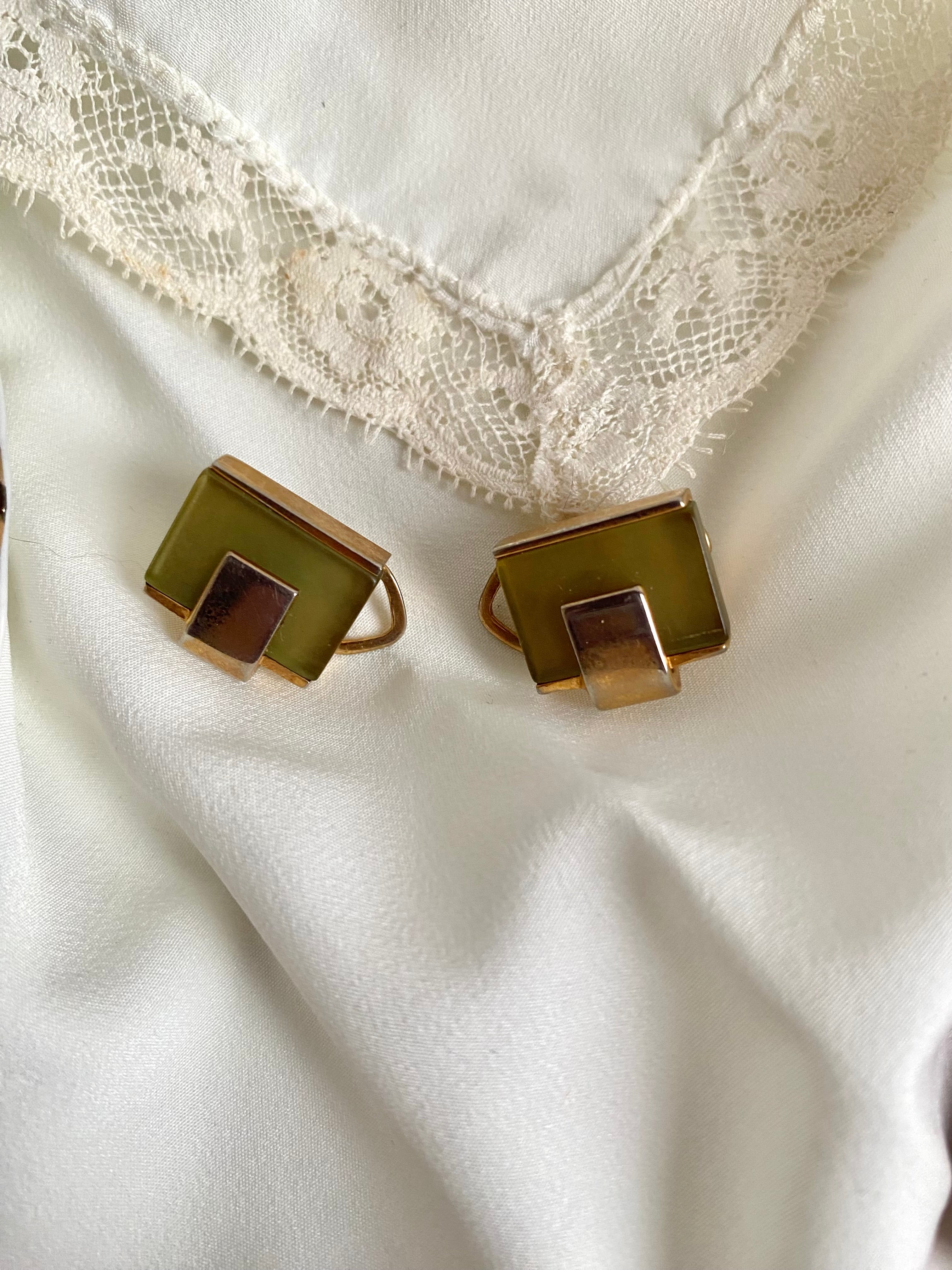 Orecchini a clip oliva ‘60s