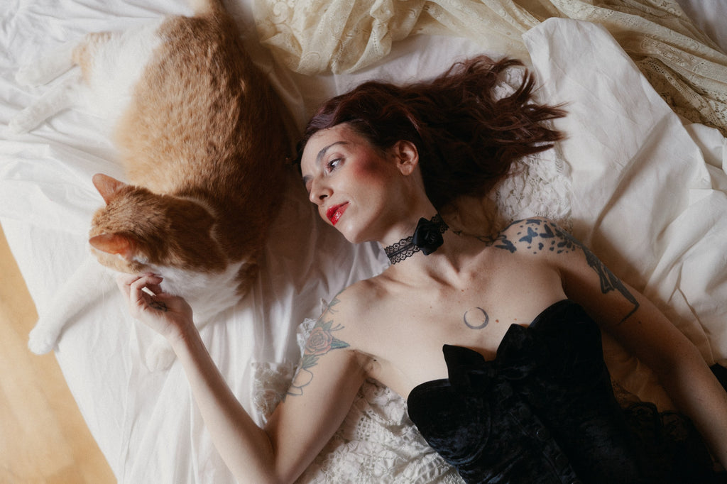 Corsetto velvet con fiocco