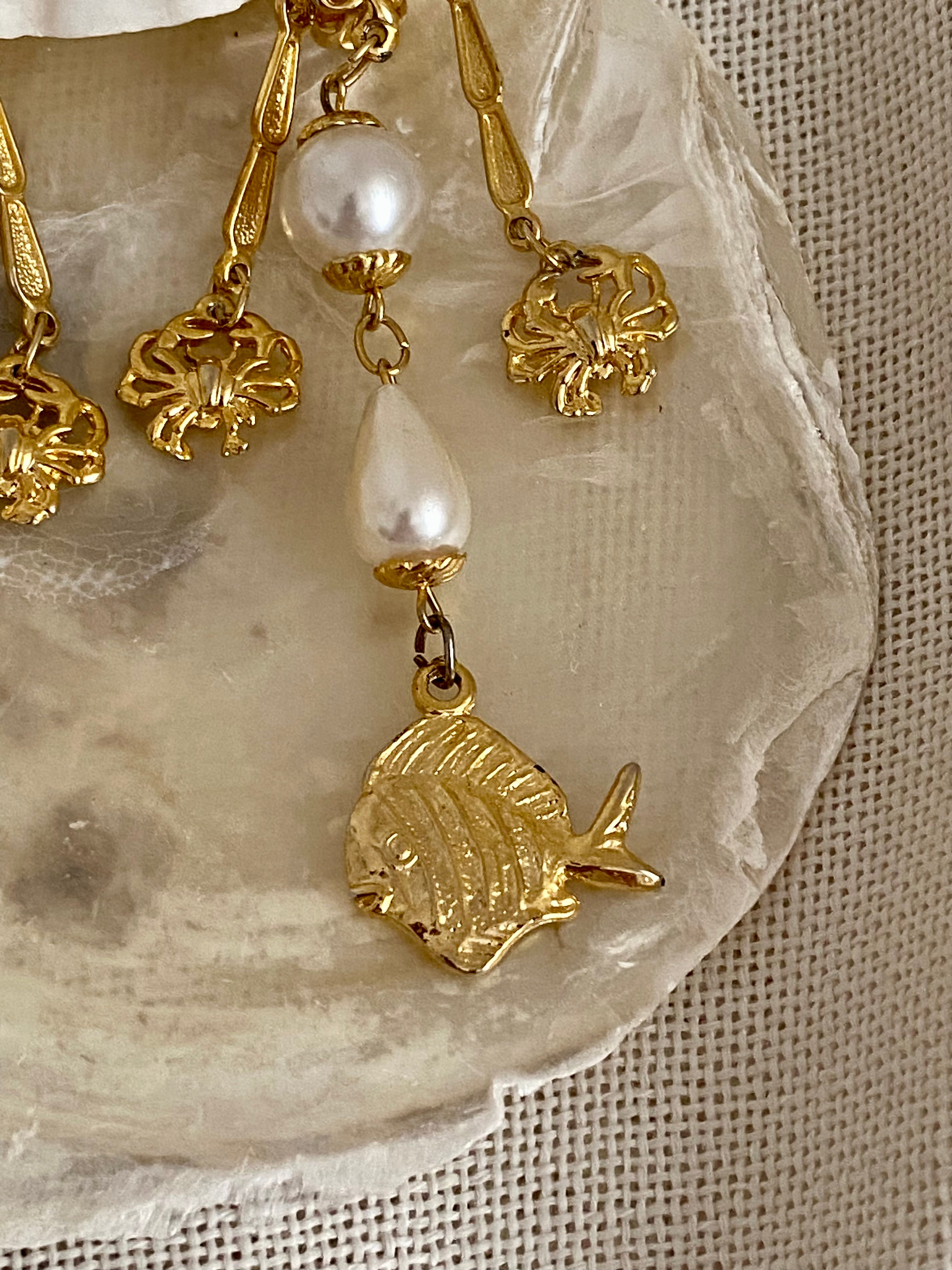 Galatea clip-on pendant earrings