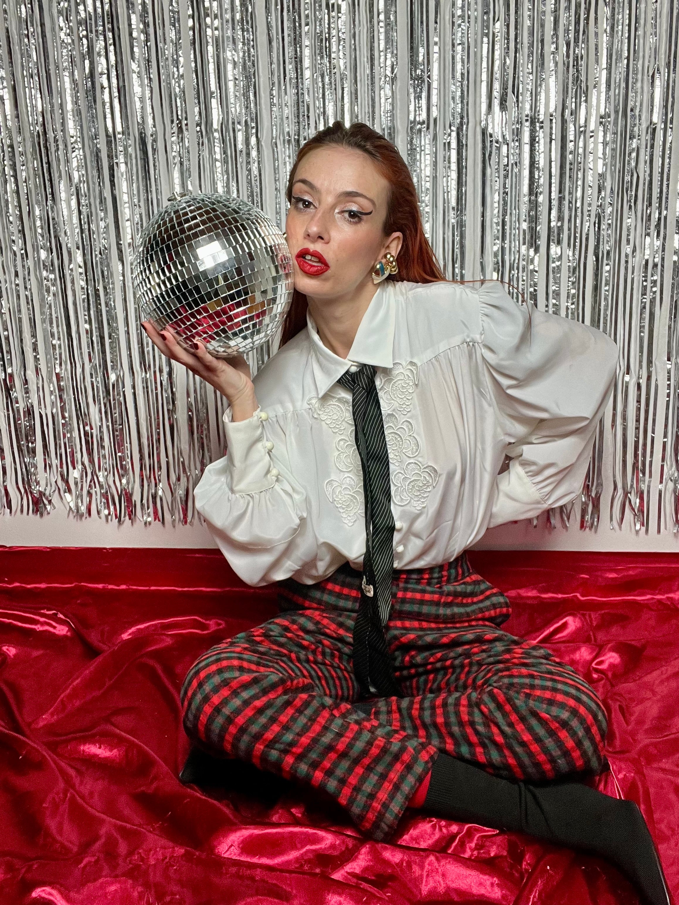 Pantalone jodhpurs in lana tartan