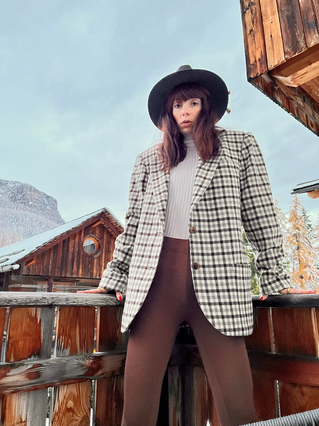 Vichy blazer boxy