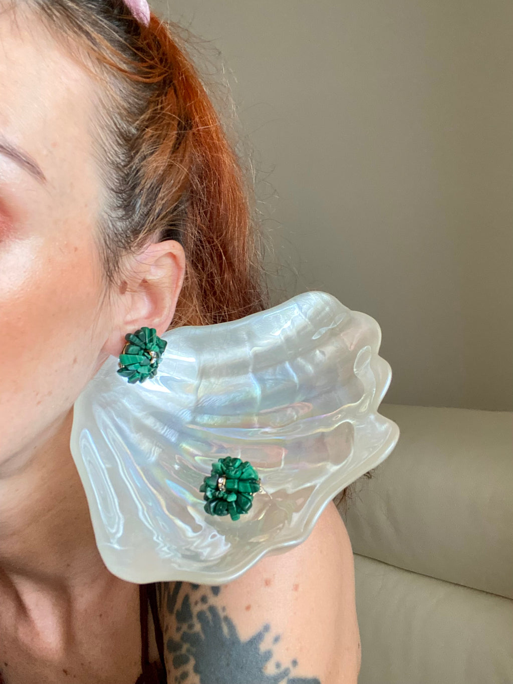 Boucles d'oreilles EMERALD en pierres véritables