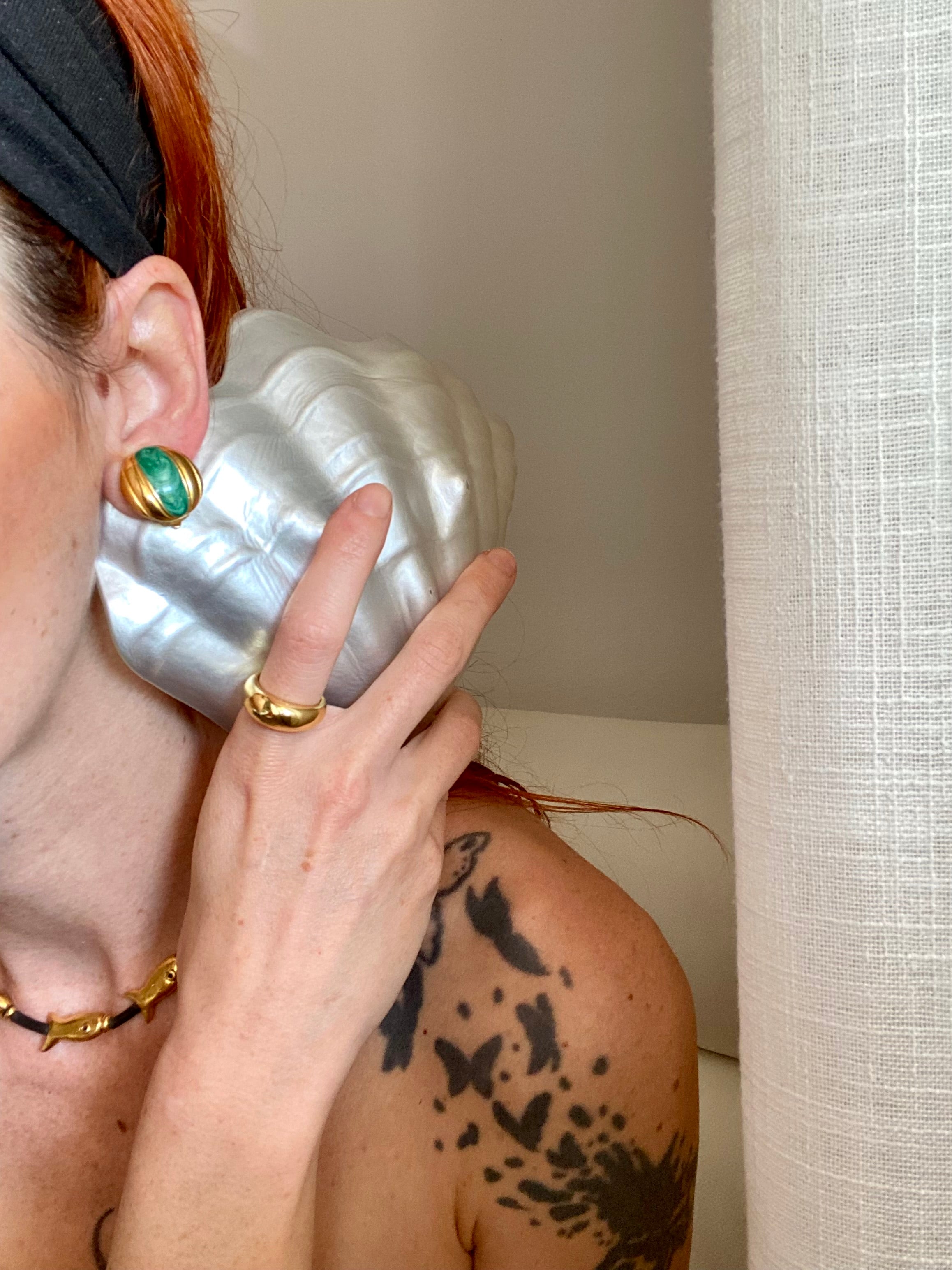 ALGA Orecchini smeraldo smaltati