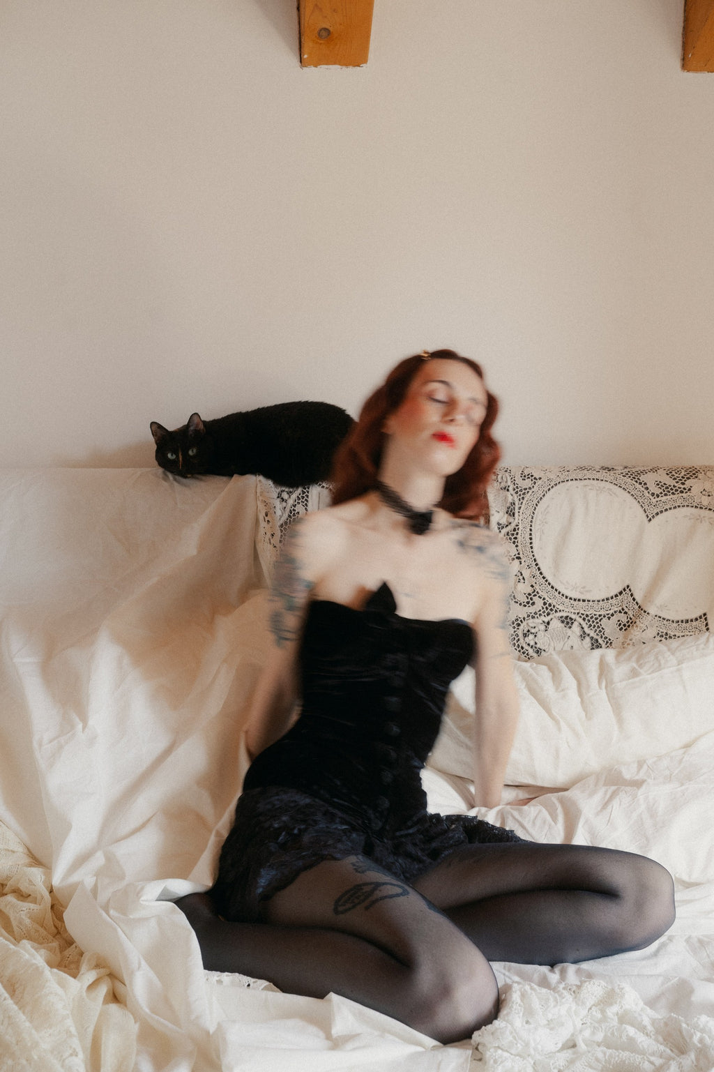 Corsetto velvet con fiocco