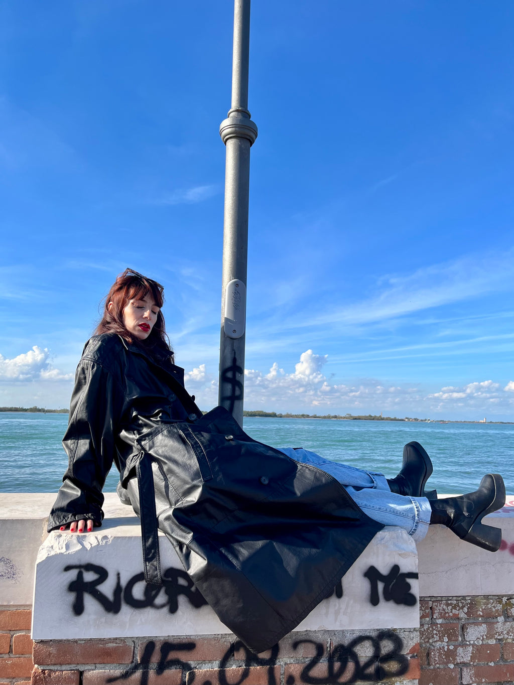 Trench oversize en cuir