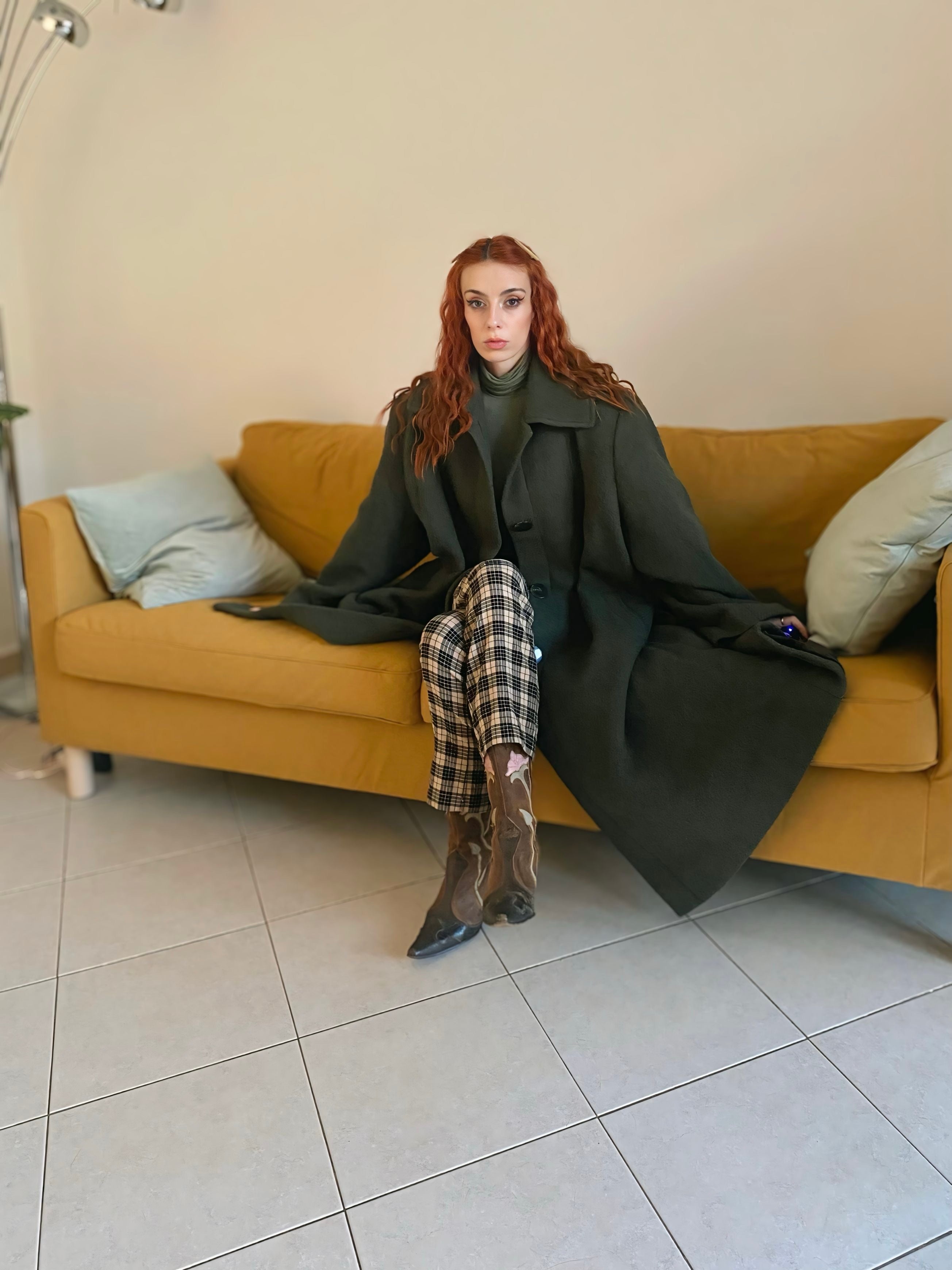 Oversized olive coat