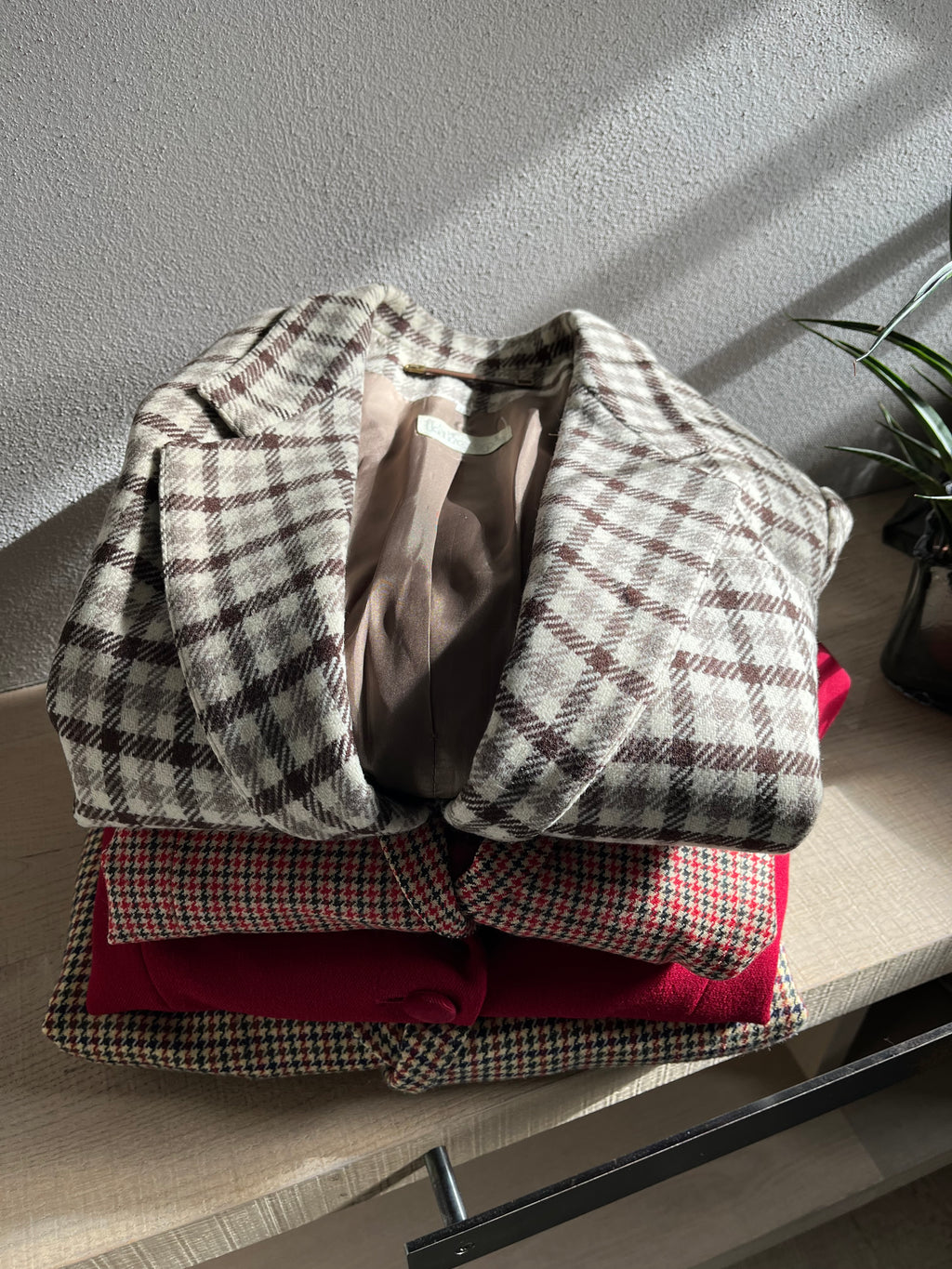 Vichy blazer boxy