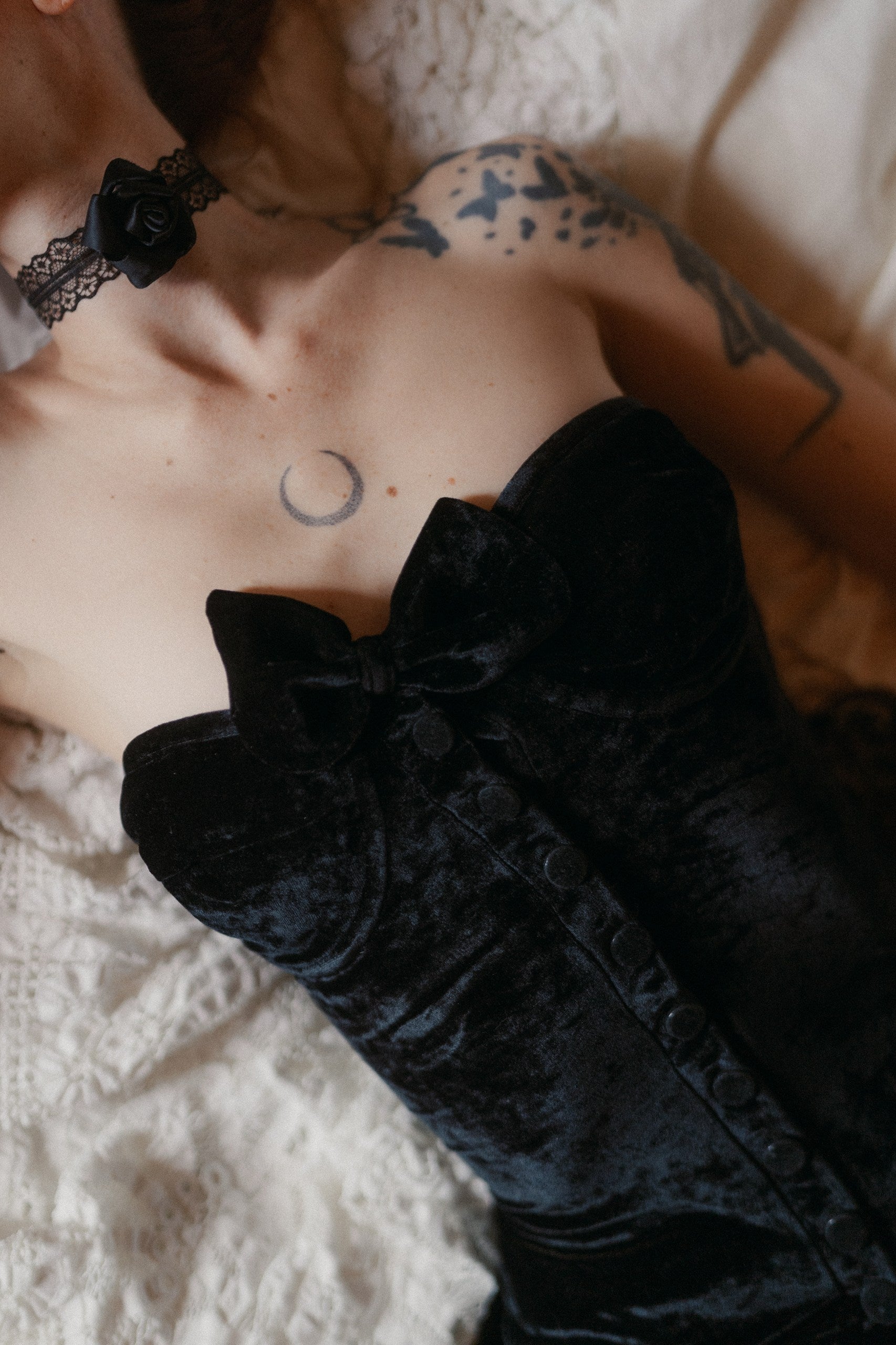 Corsetto velvet con fiocco