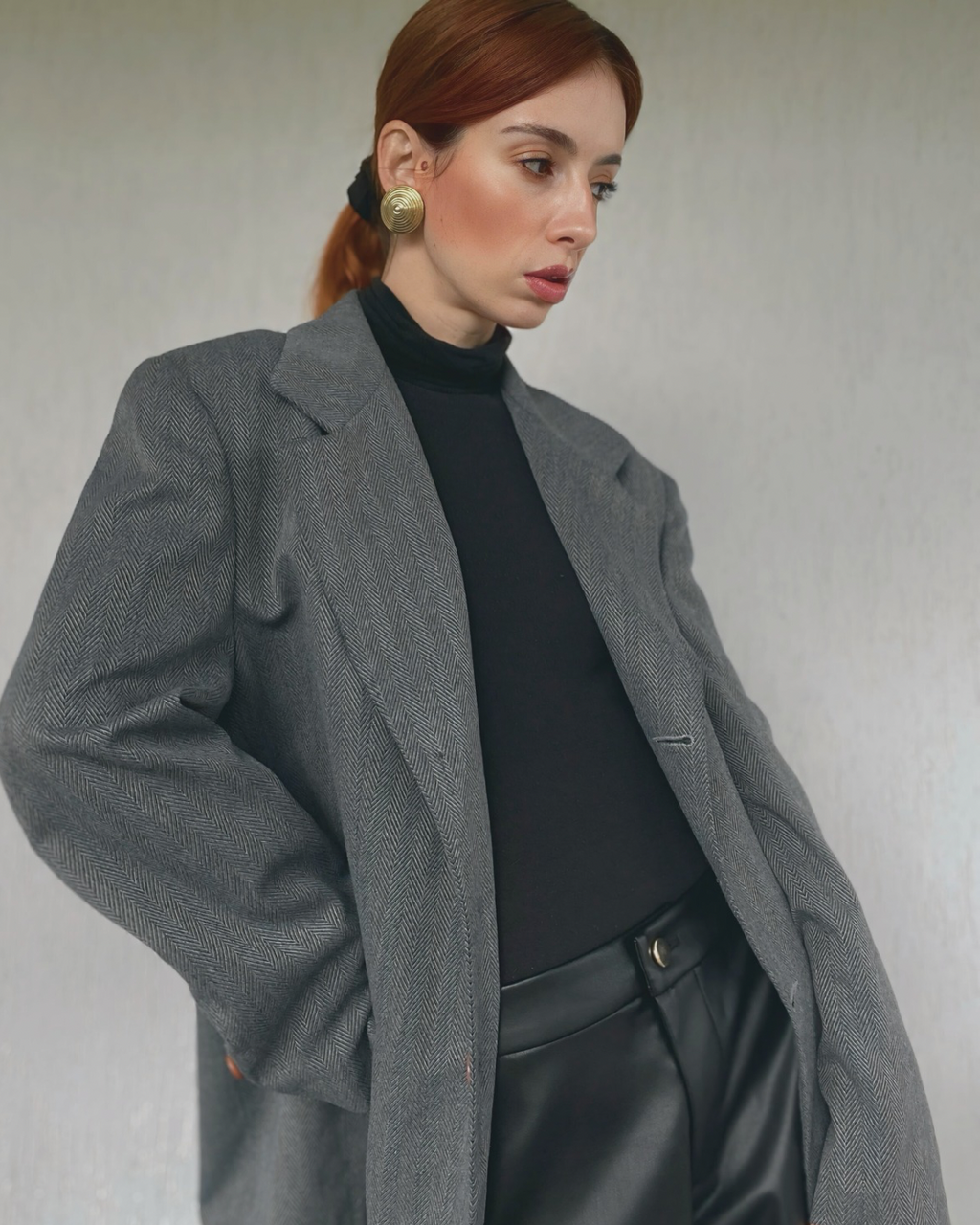 Blazer boxy monopetto grigio scuro lavorazione zig zag