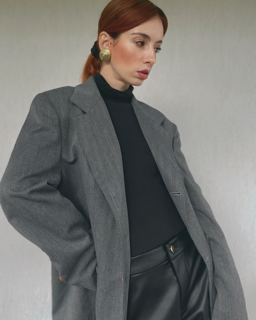 Blazer boxy monopetto grigio scuro lavorazione zig zag