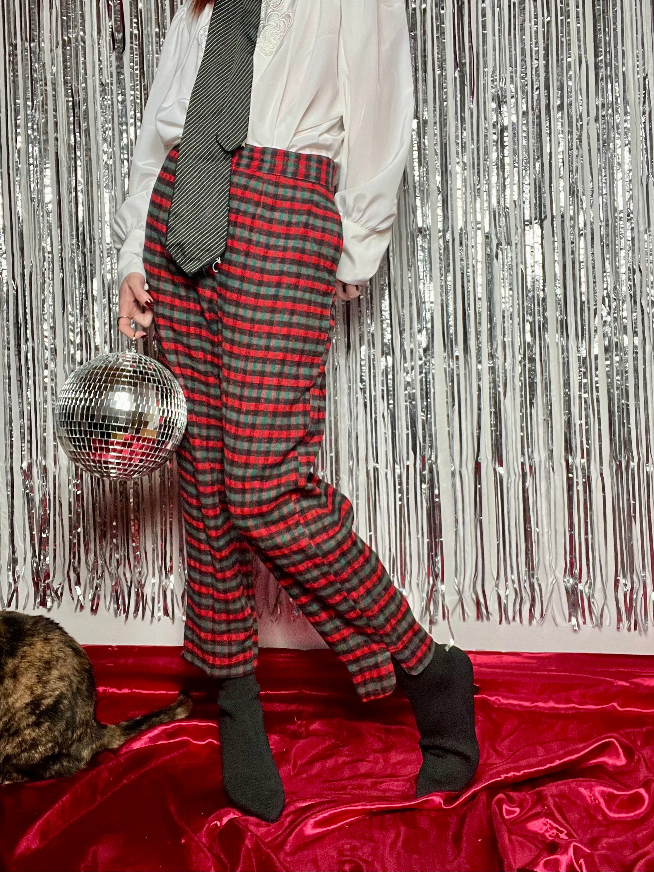 Pantalone jodhpurs in lana tartan