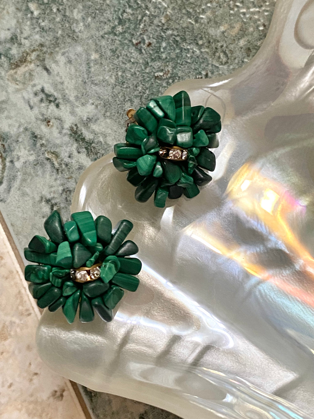 Boucles d'oreilles EMERALD en pierres véritables