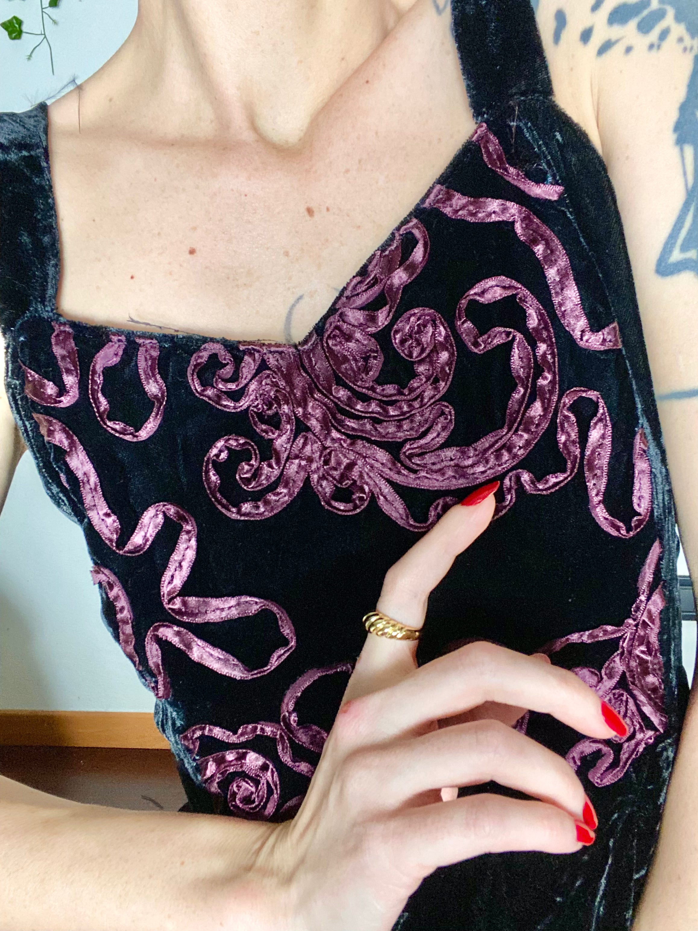 Mini abito da sera baloon in velluto