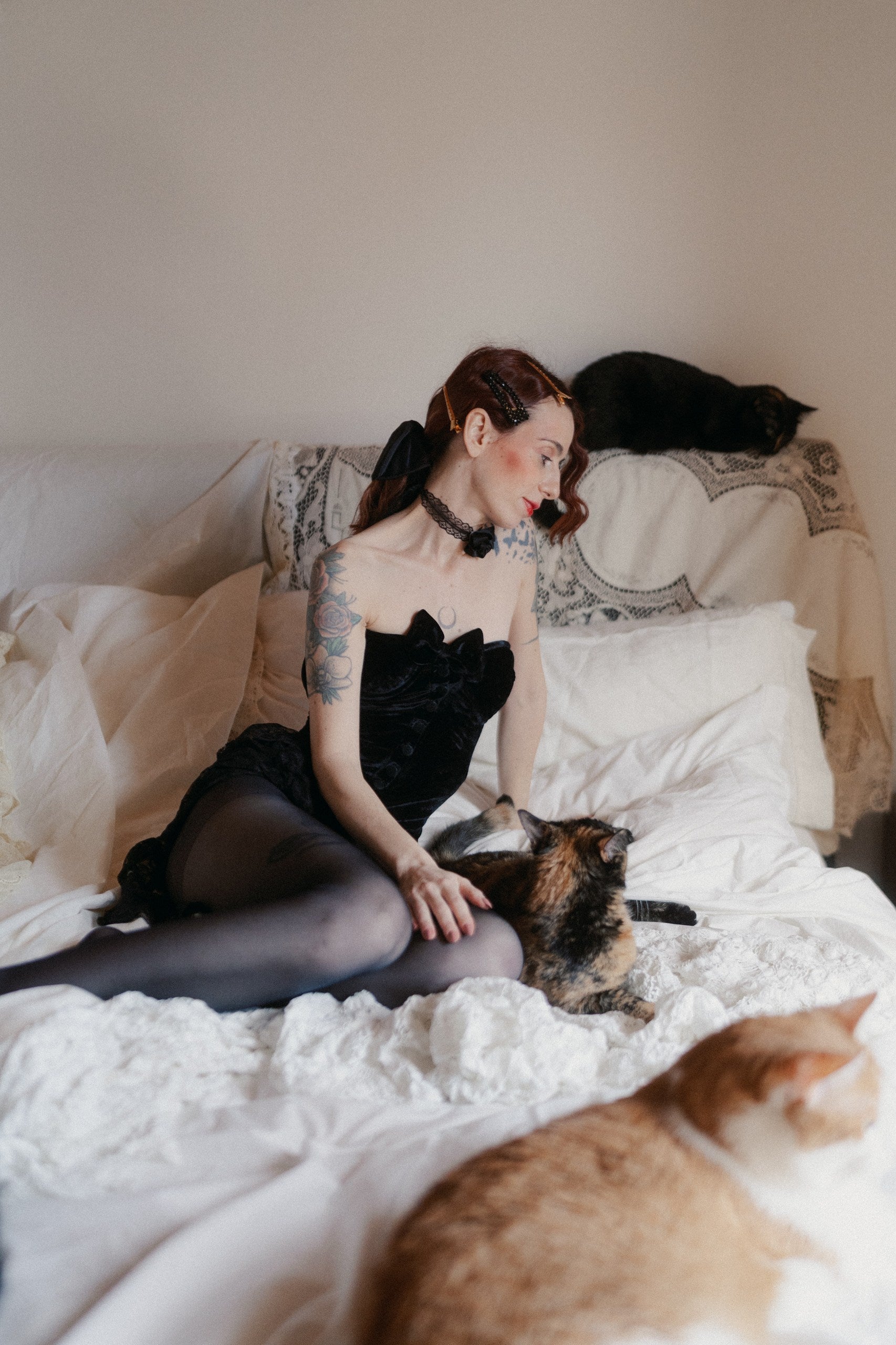 Corsetto velvet con fiocco