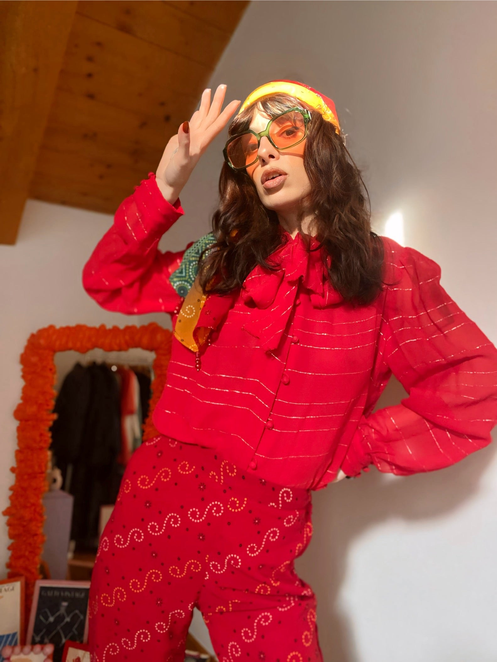 Camicia jabot in velo