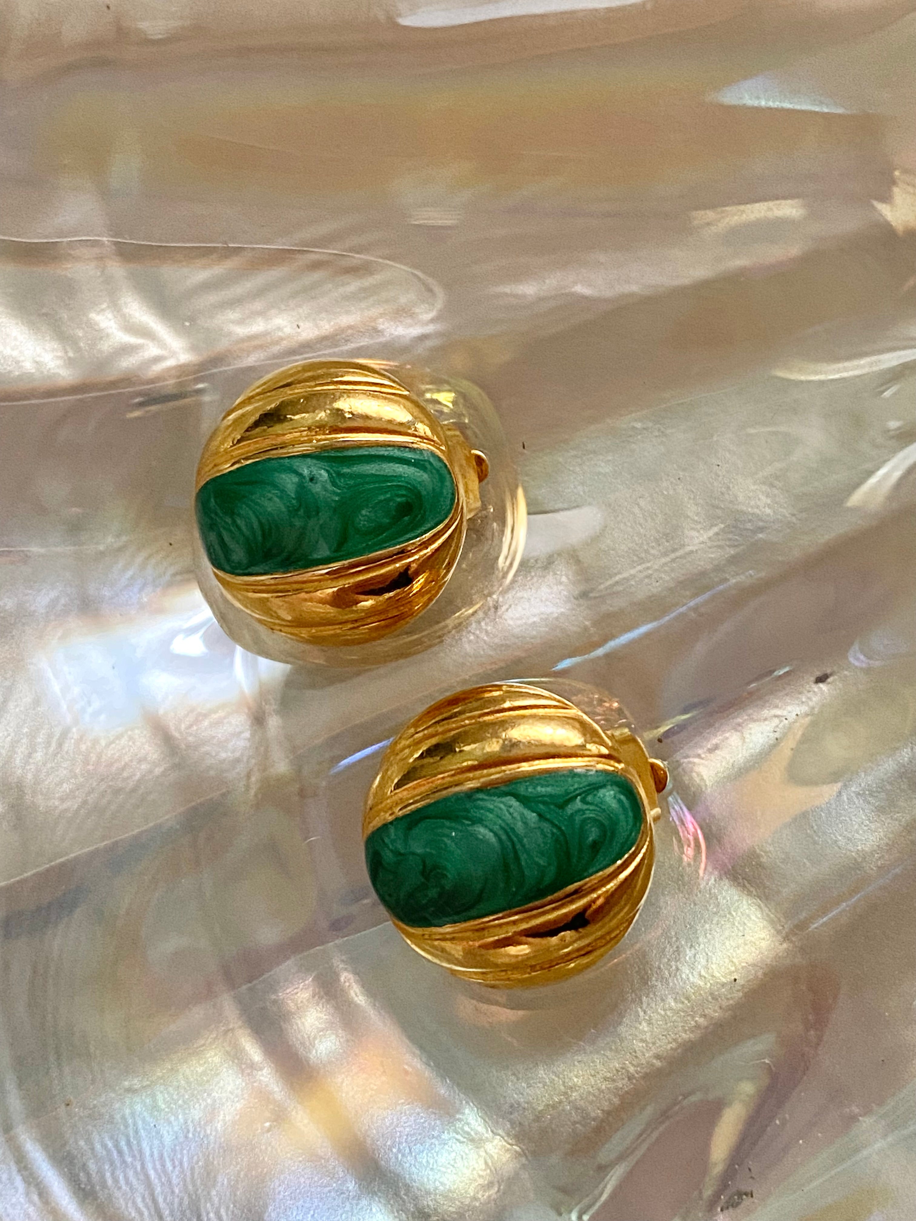 ALGA Orecchini smeraldo smaltati