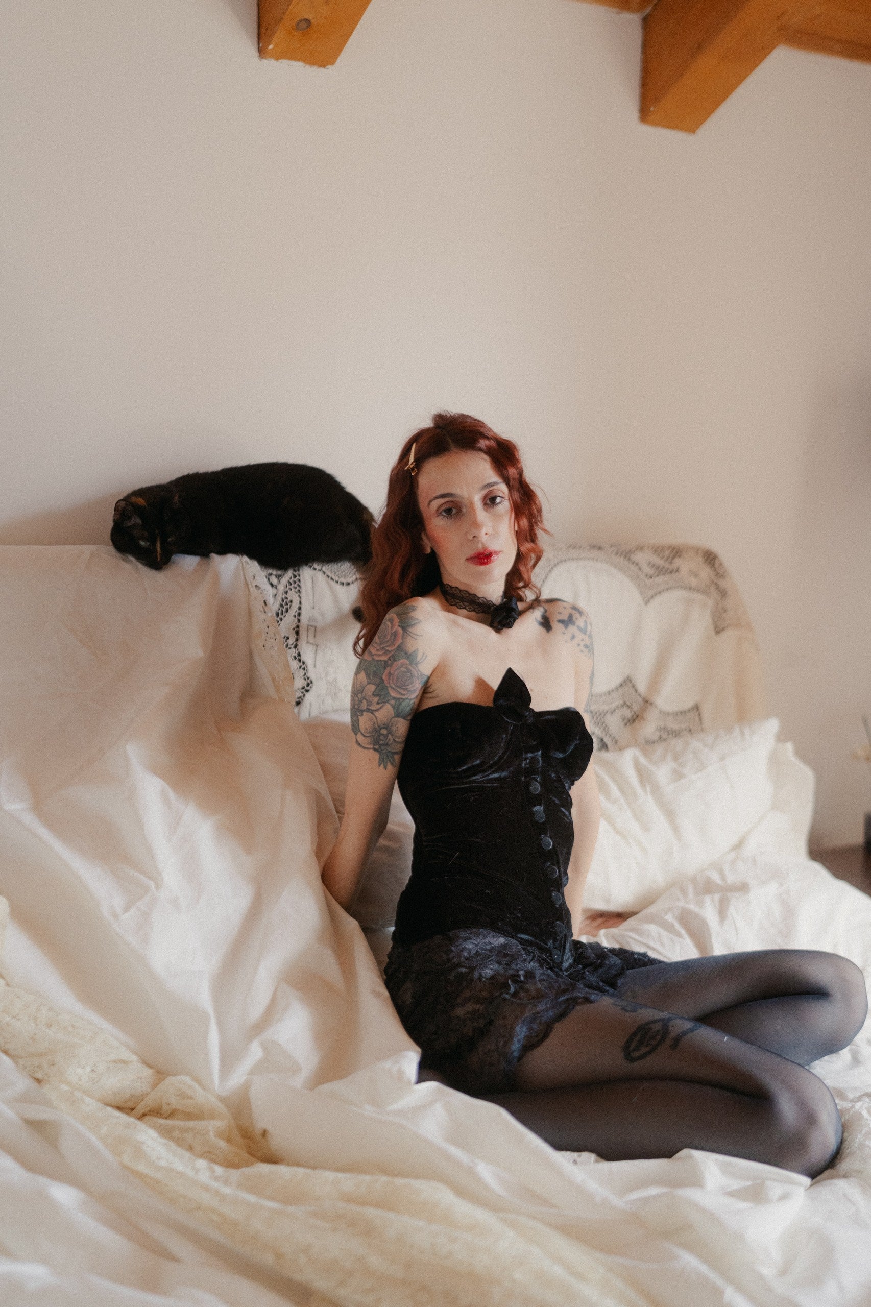 Corsetto velvet con fiocco