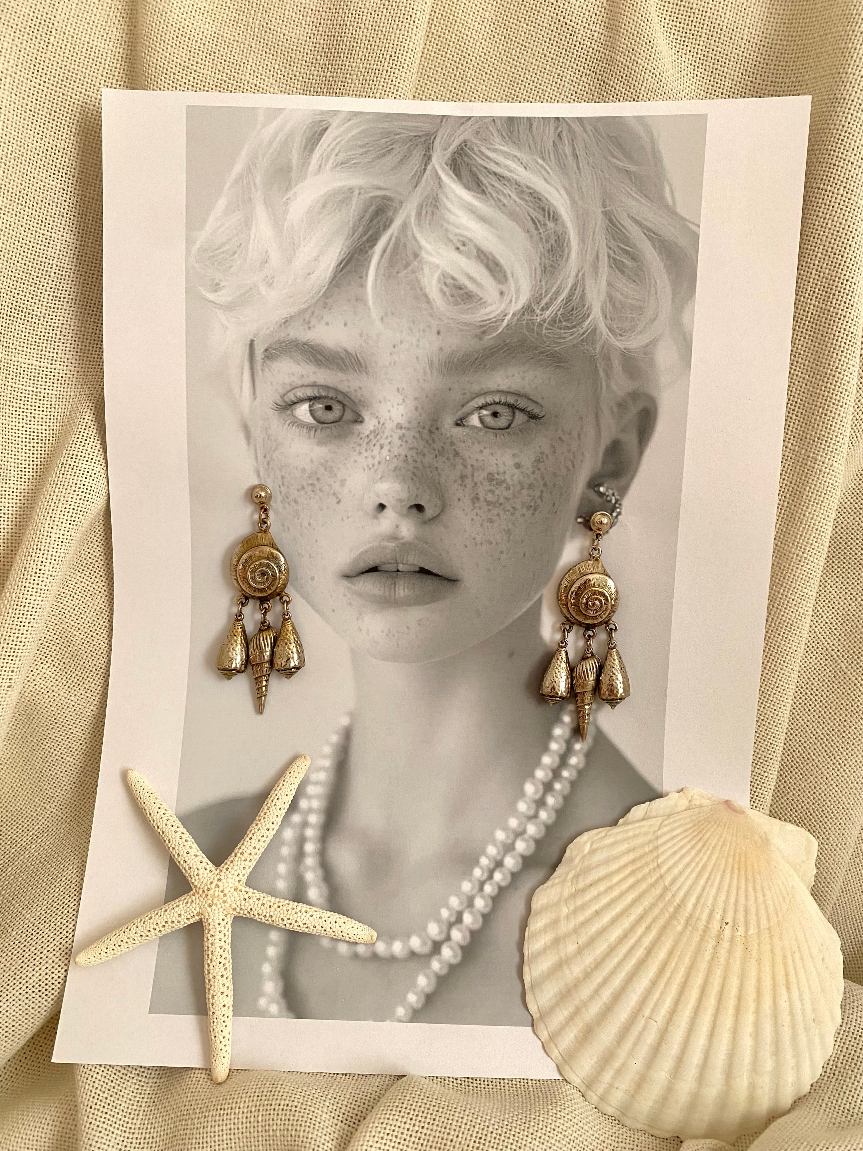 Scilla D’oro orecchini pendenti conchiglie