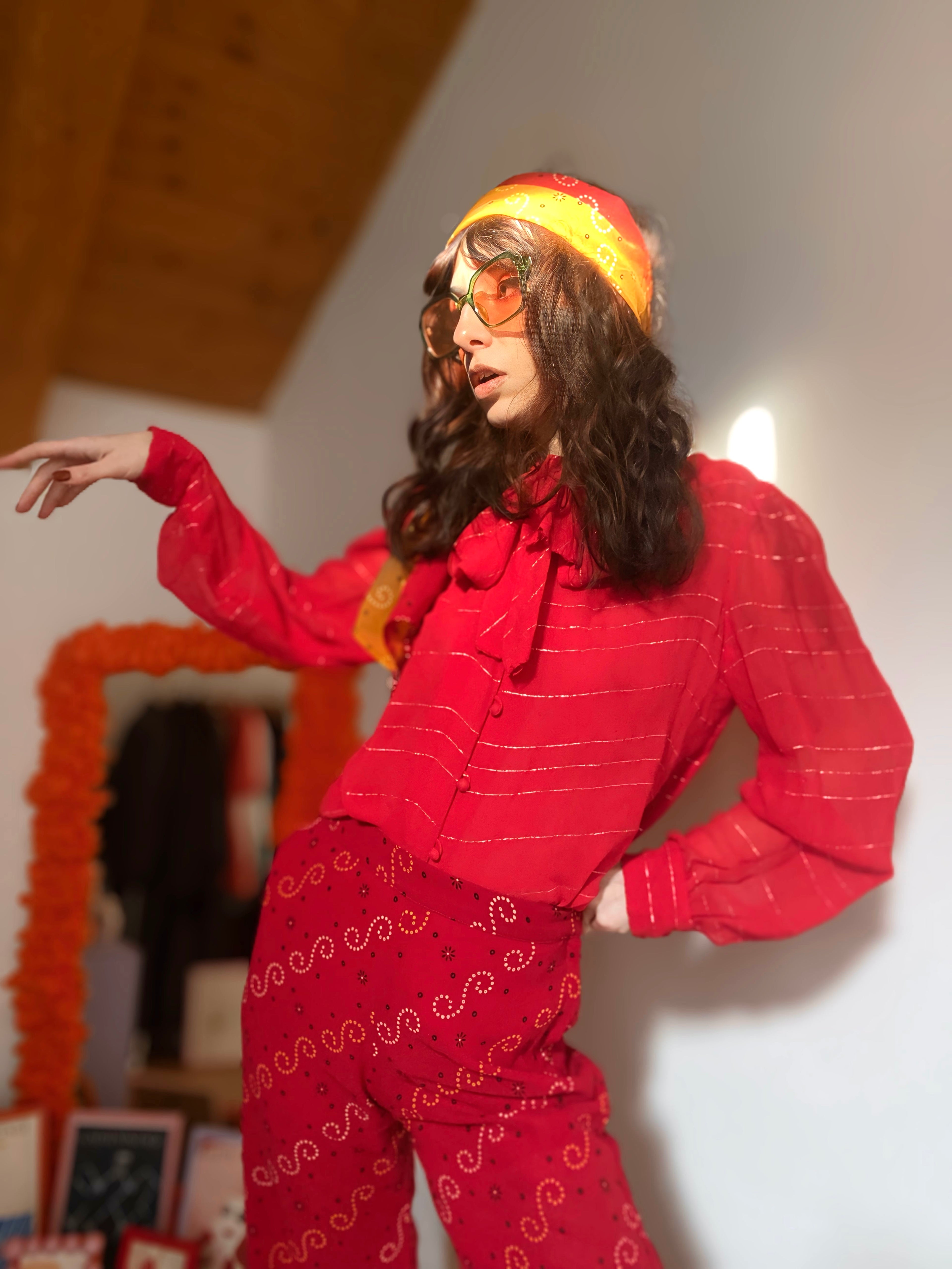 Camicia jabot in velo