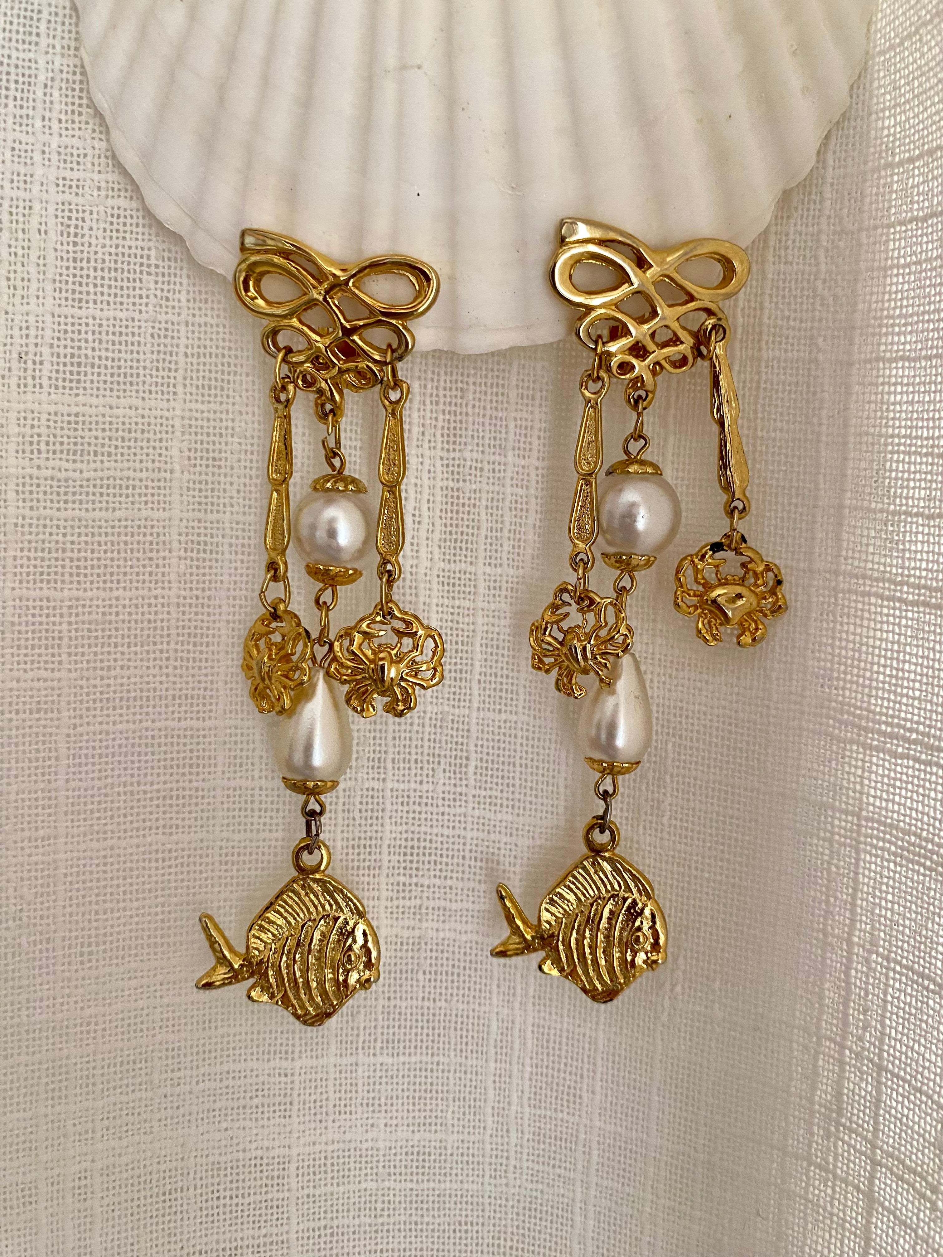 Galatea clip-on pendant earrings