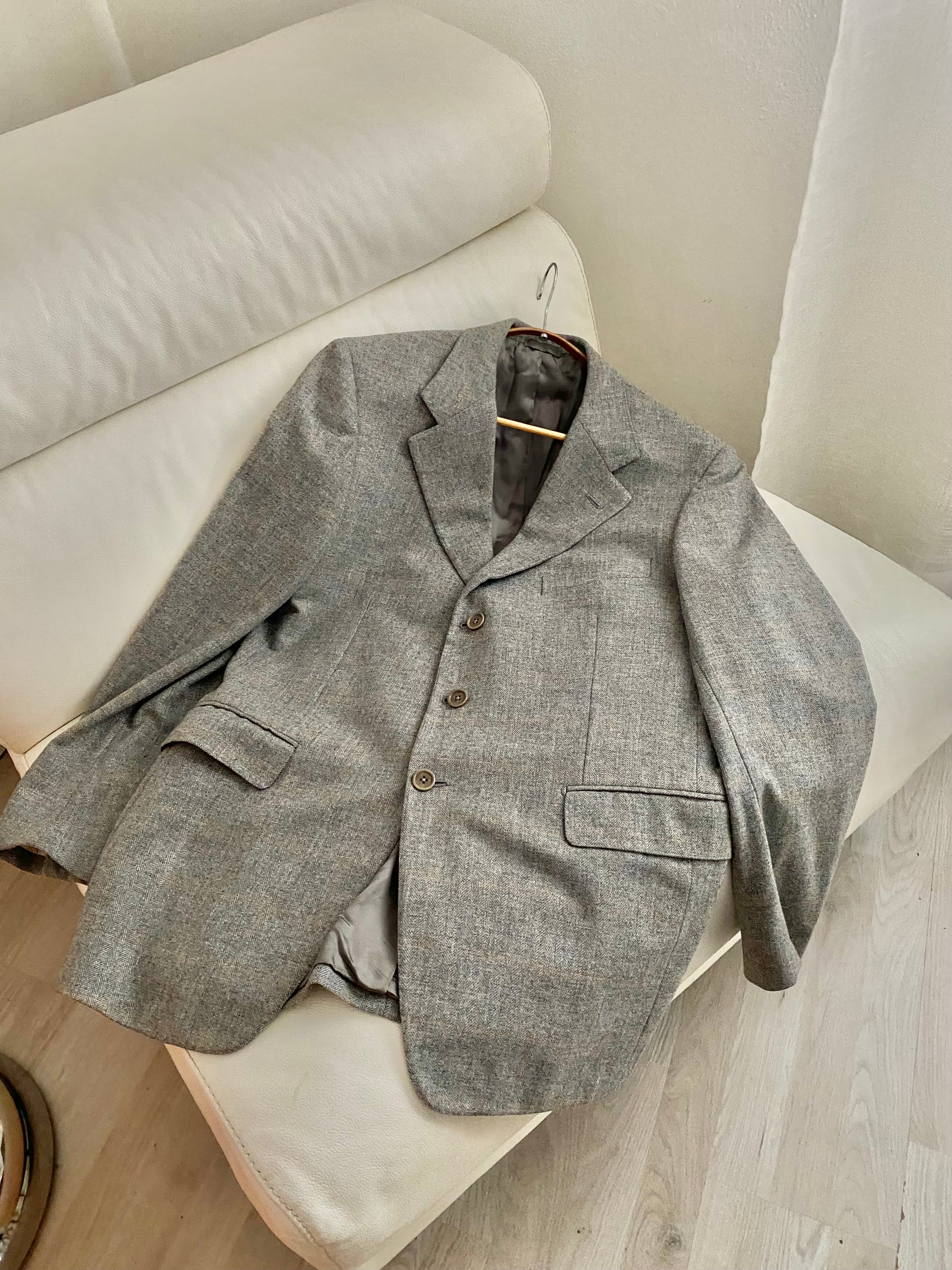 Blazer boxy grigio cenere monopetto