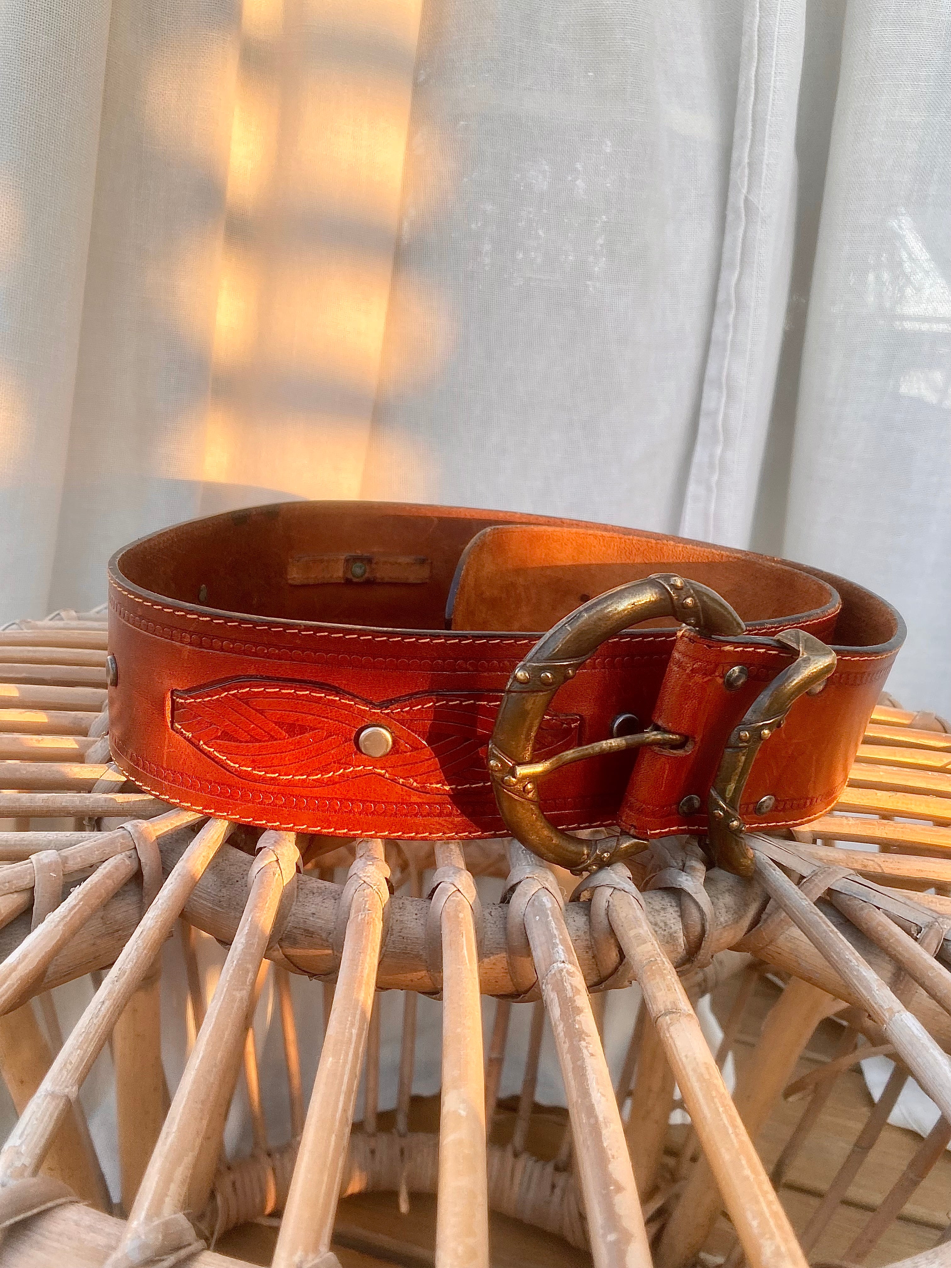 Country leather belt