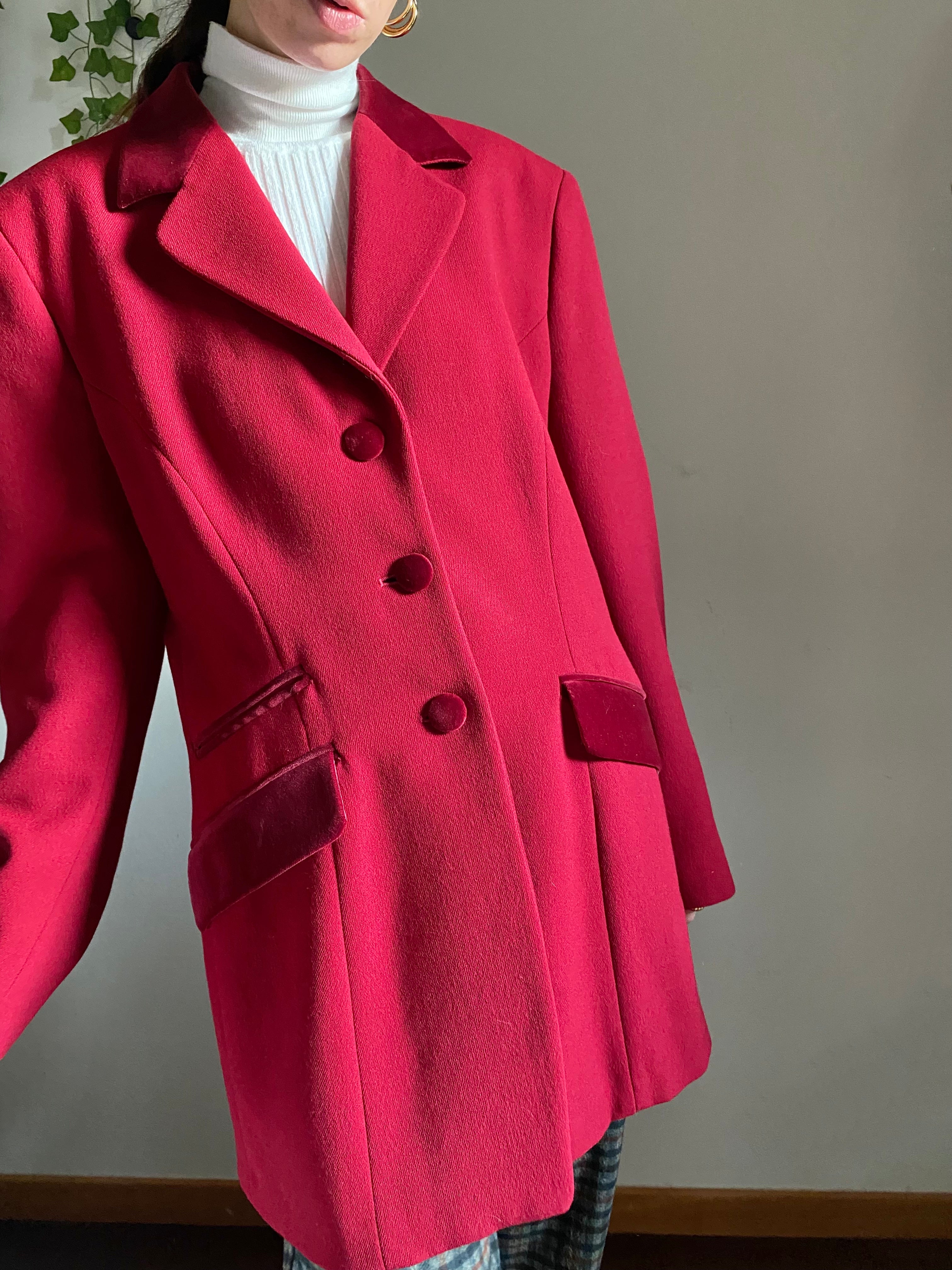 Blazer con dettagli in velluto monopetto