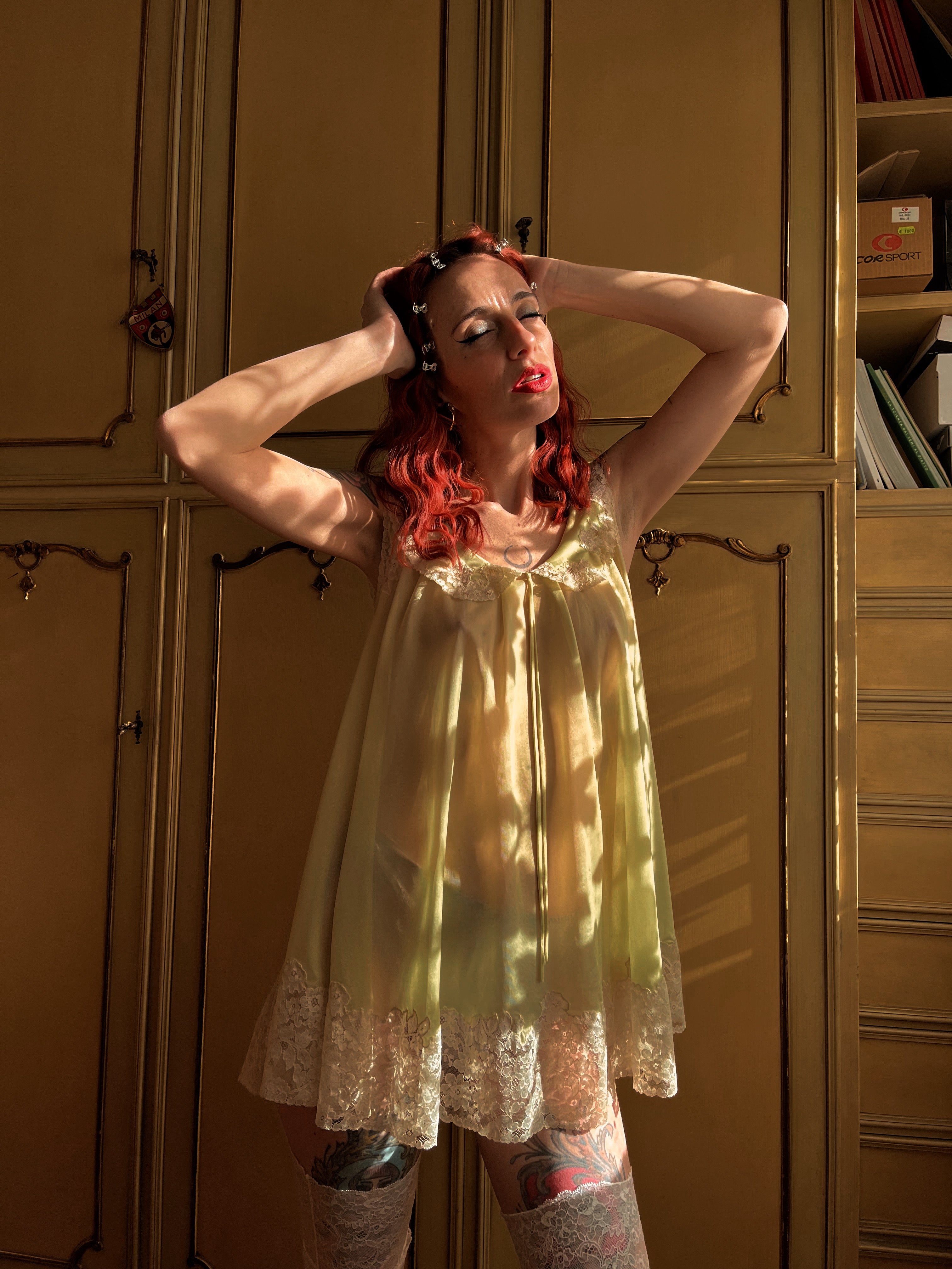 Baby doll lime con pizzo