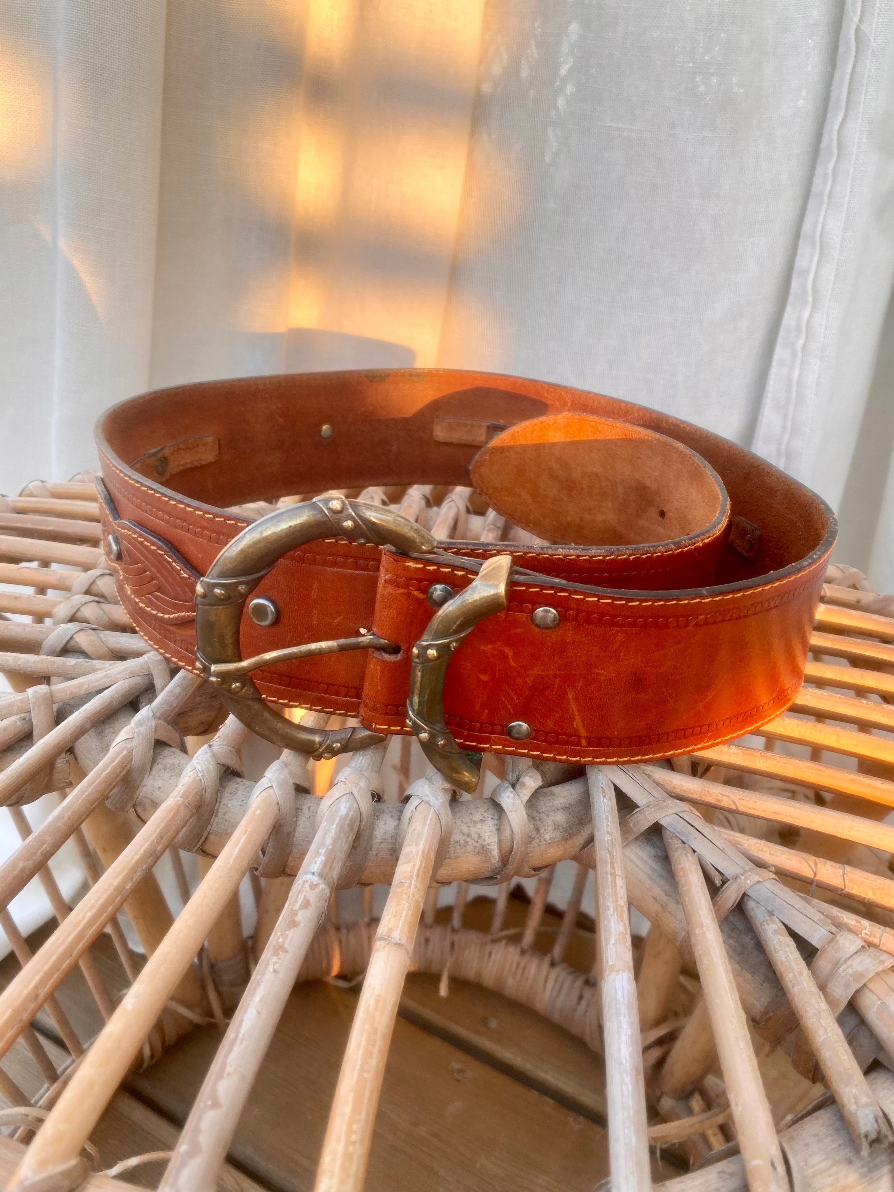 Country leather belt