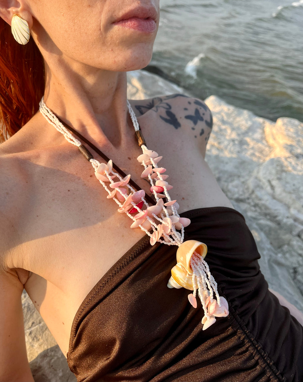 Collier Marea avec perles naturelles et coquillages