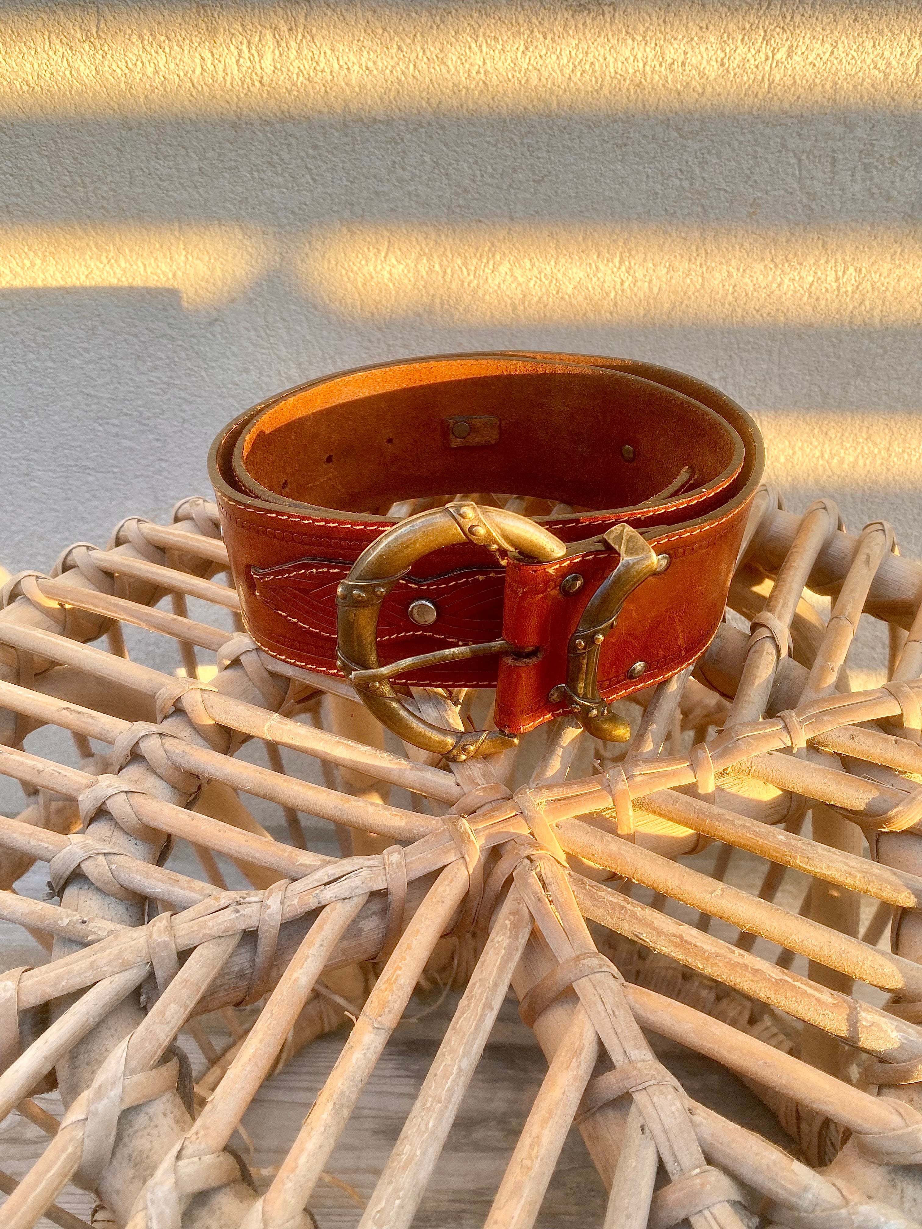 Country leather belt