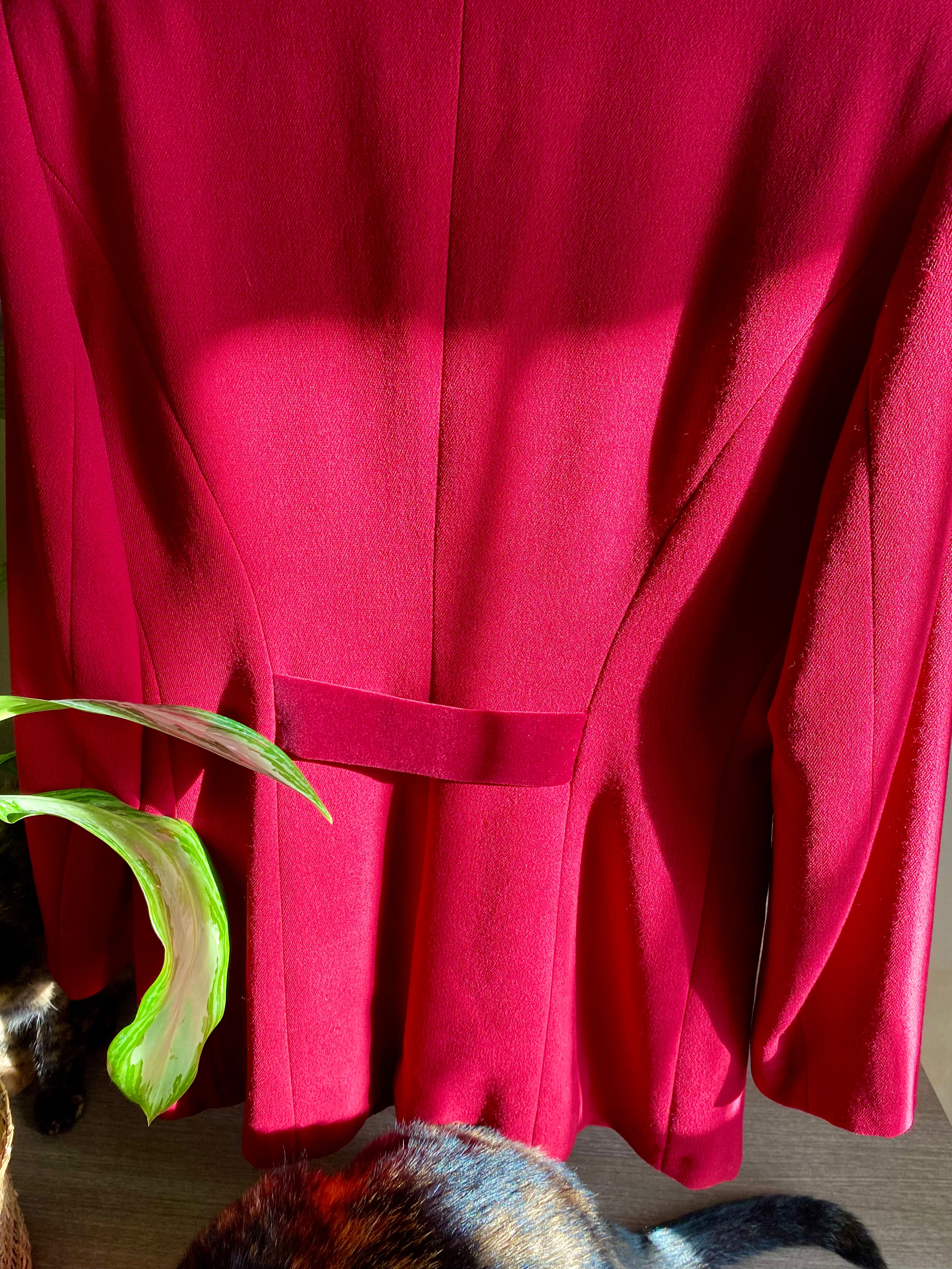 Blazer con dettagli in velluto monopetto