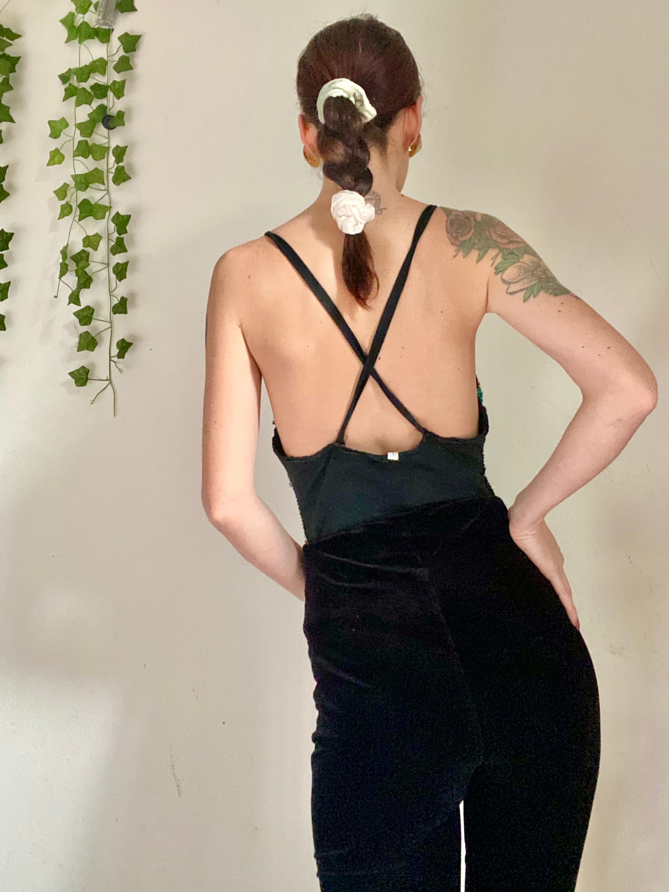 Body corsetto rigido con lustrini