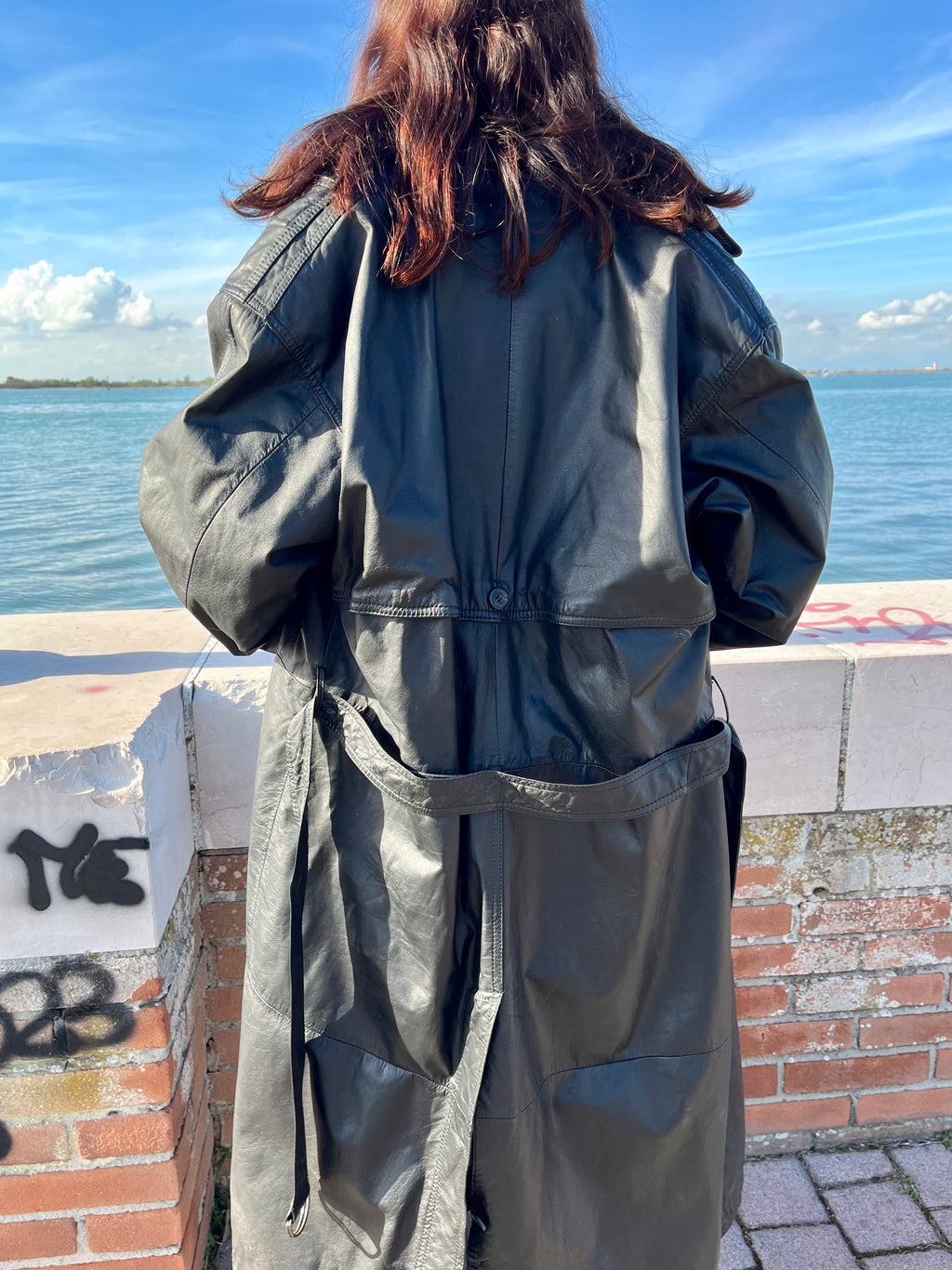 Trench oversize en cuir