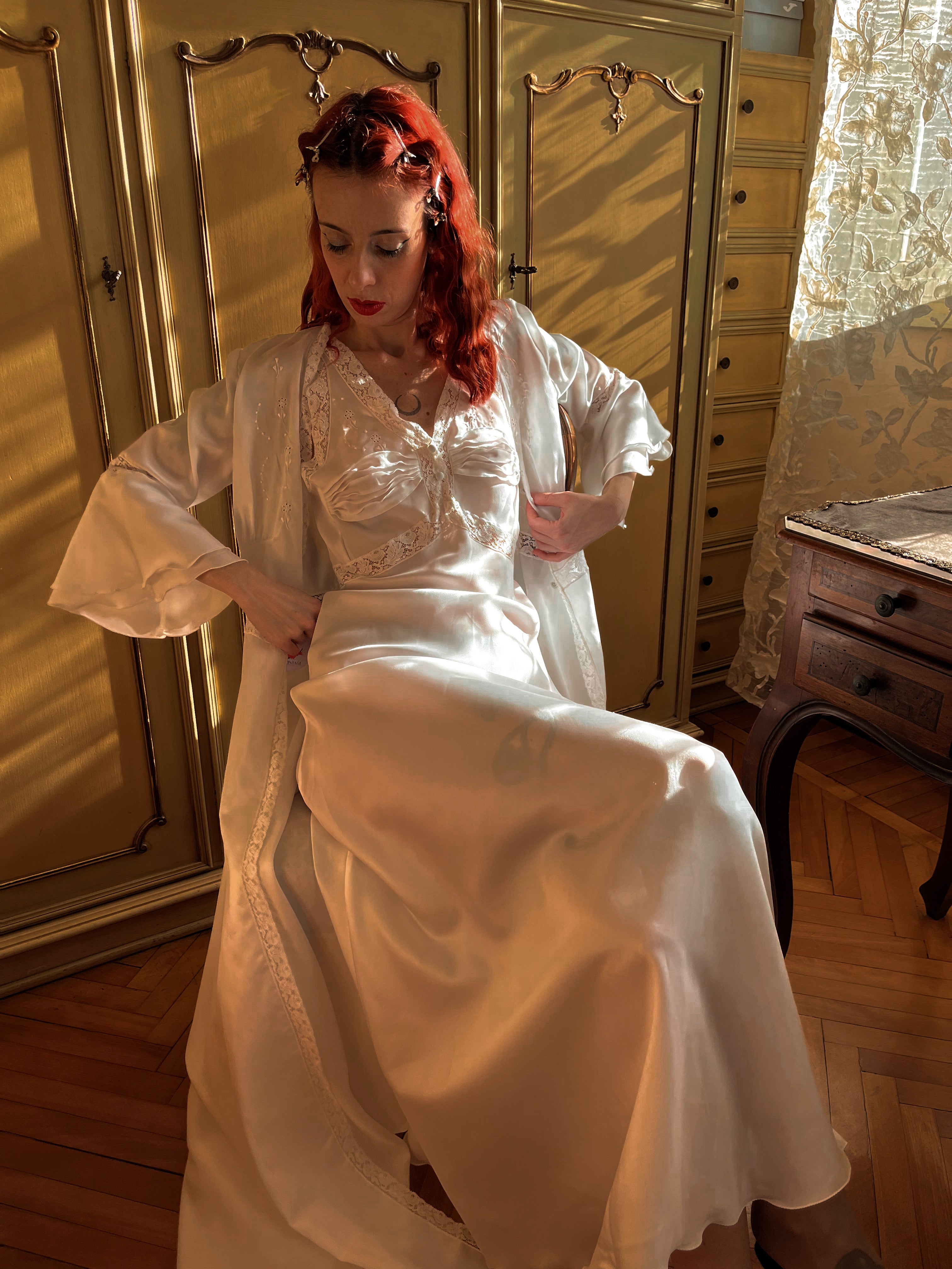 Set sottoveste e vestaglia anni ‘70s