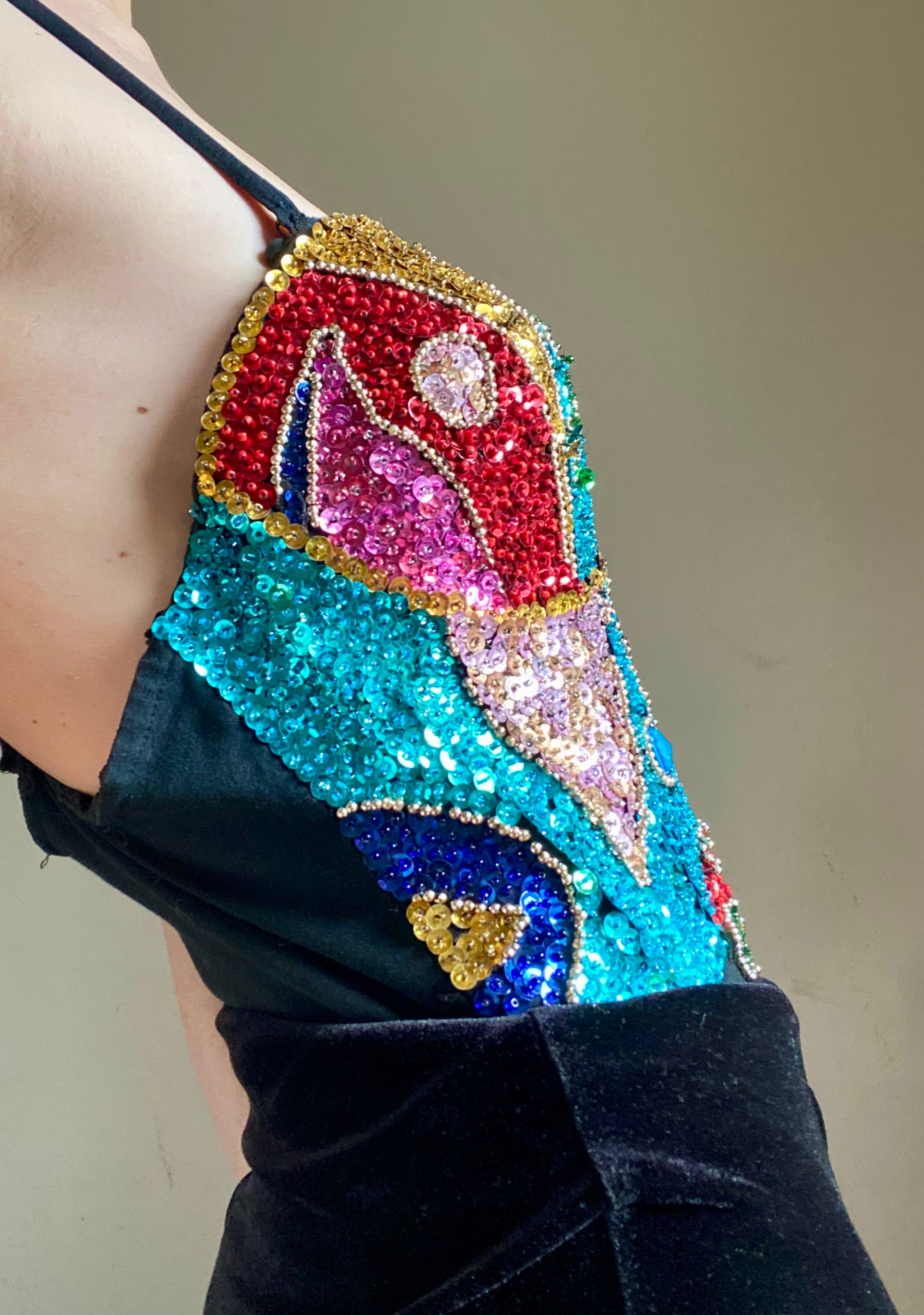 Body corsetto rigido con lustrini