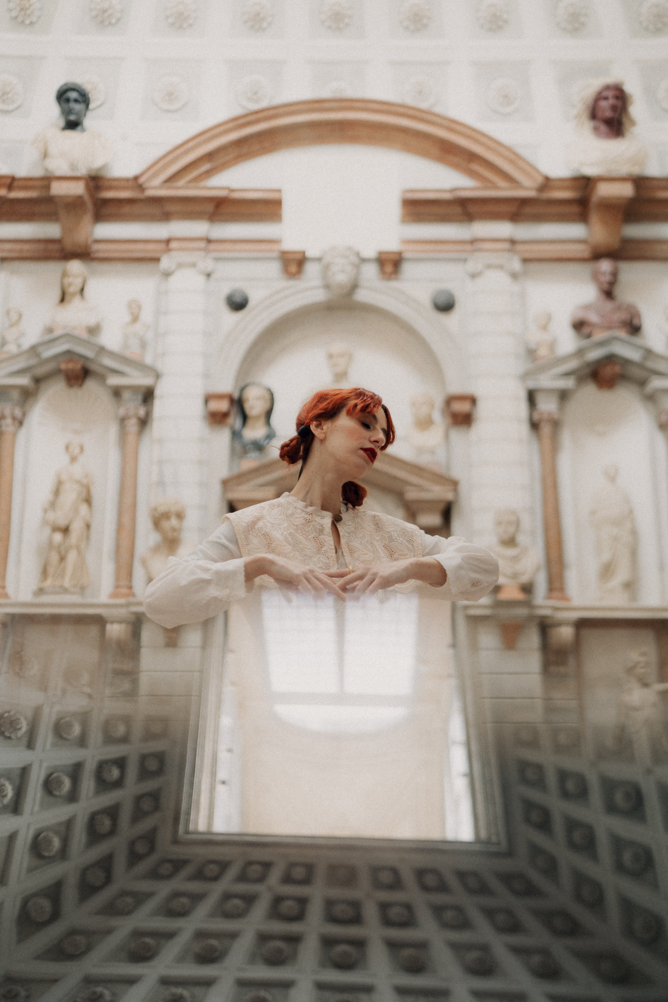 Colletto marinière rosa pastello in pizzo antico veneziano