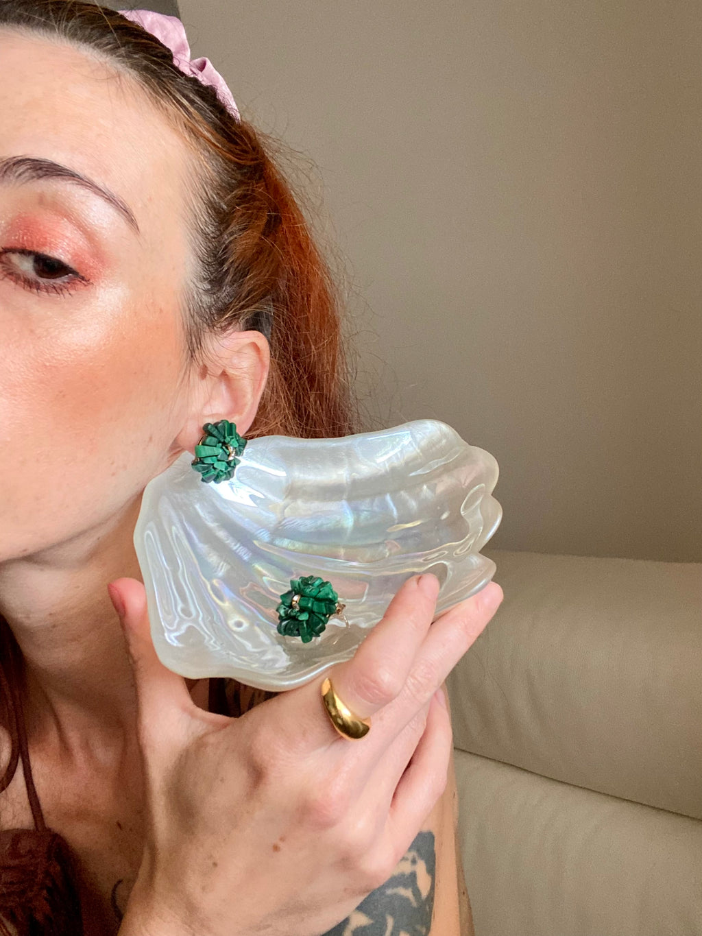 Boucles d'oreilles EMERALD en pierres véritables